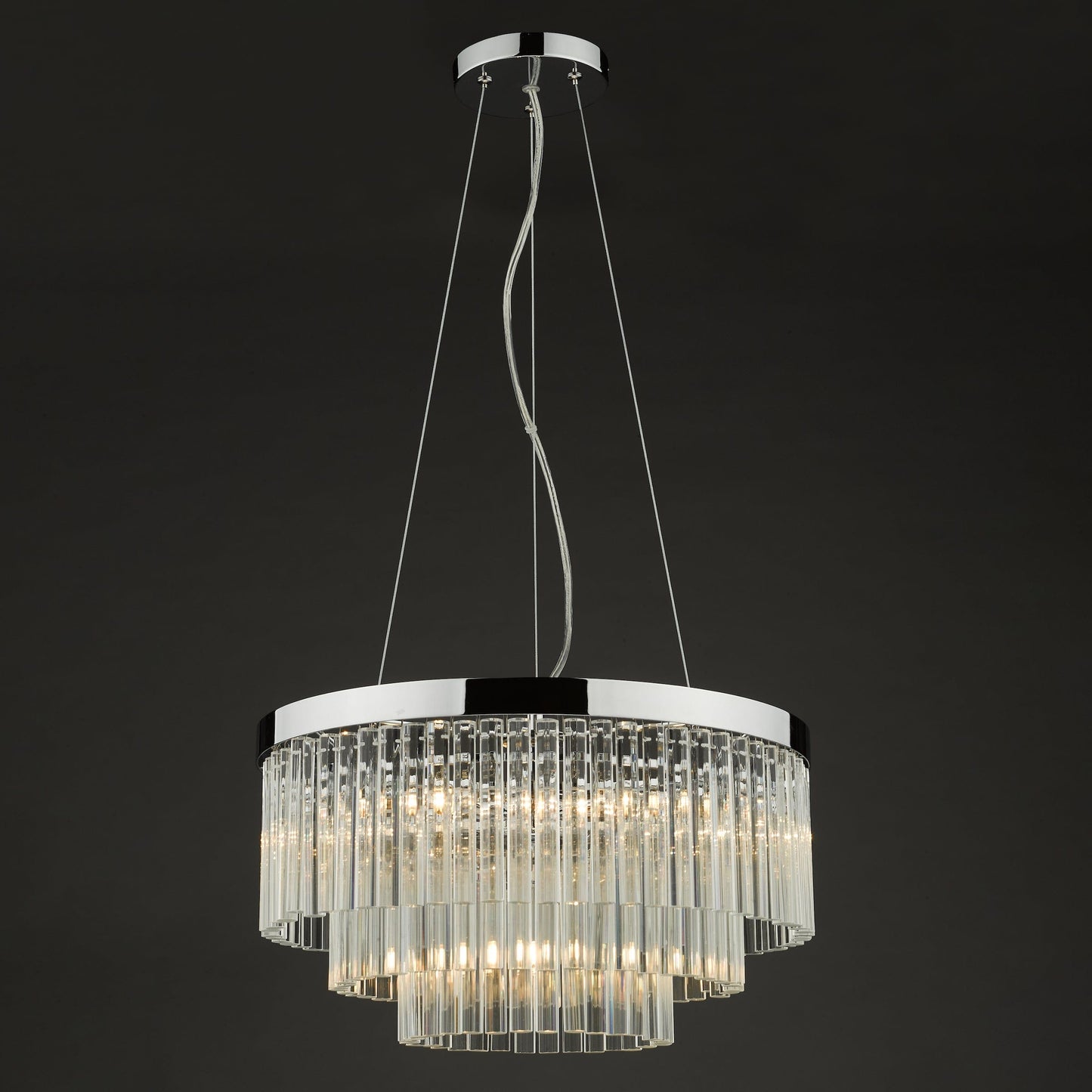 dar lighting Giovana 5 Light Pendant Polished Chrome Clear Glass GIO0508