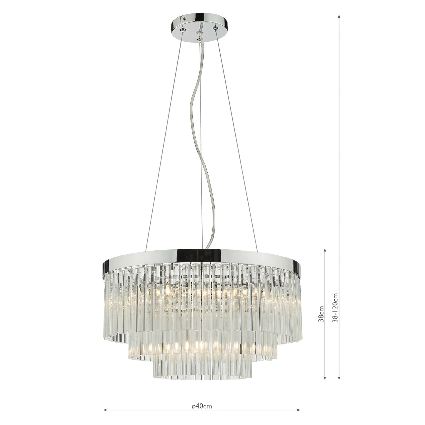 dar lighting Giovana 5 Light Pendant Polished Chrome Clear Glass GIO0508