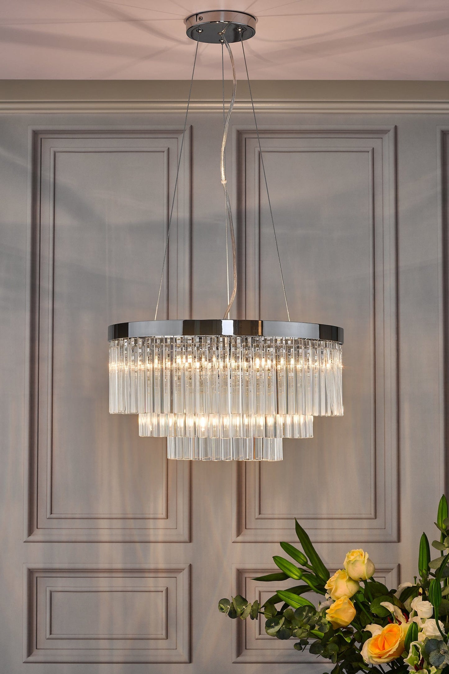 dar lighting Giovana 5 Light Pendant Polished Chrome Clear Glass GIO0508