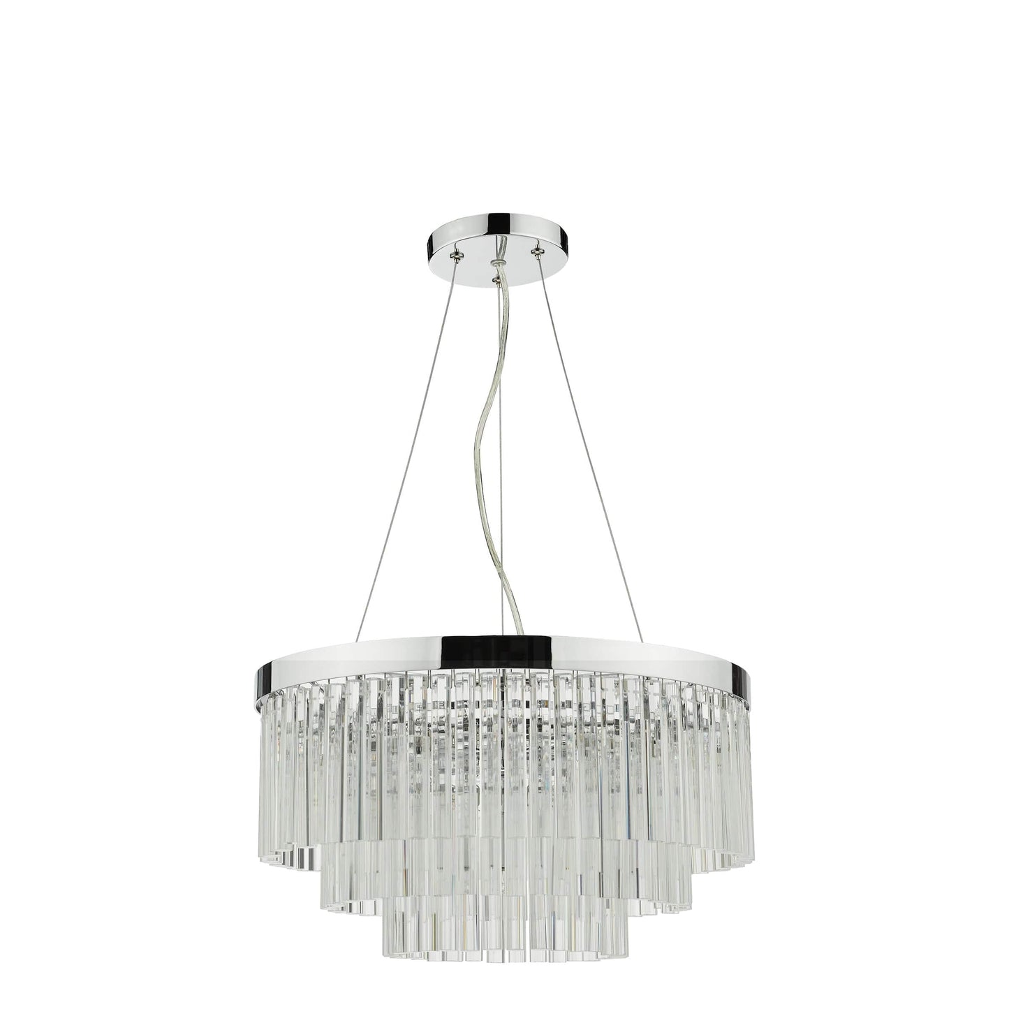 dar lighting Giovana 5 Light Pendant Polished Chrome Clear Glass GIO0508