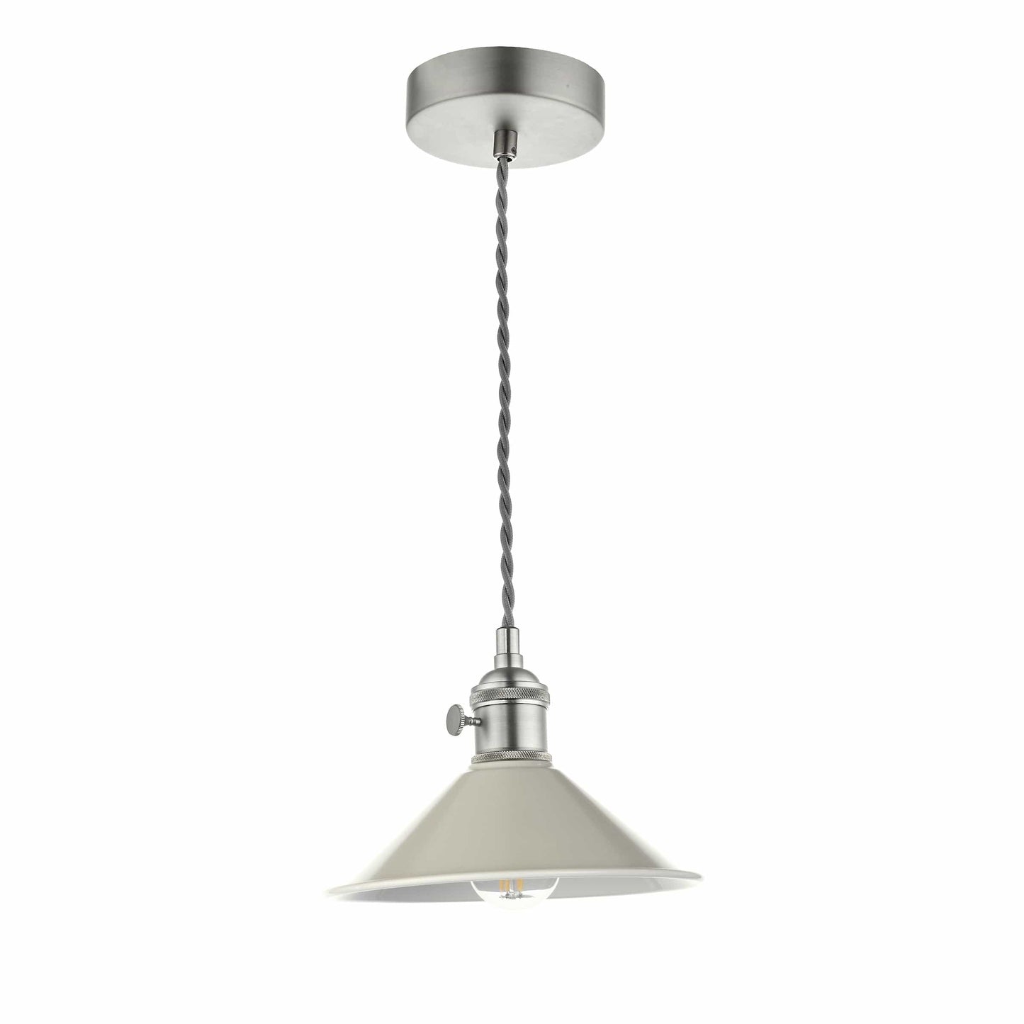 dar lighting Hadano 1 Light Pendant Antique Chrome With Cashmere Shade HAD0161-06