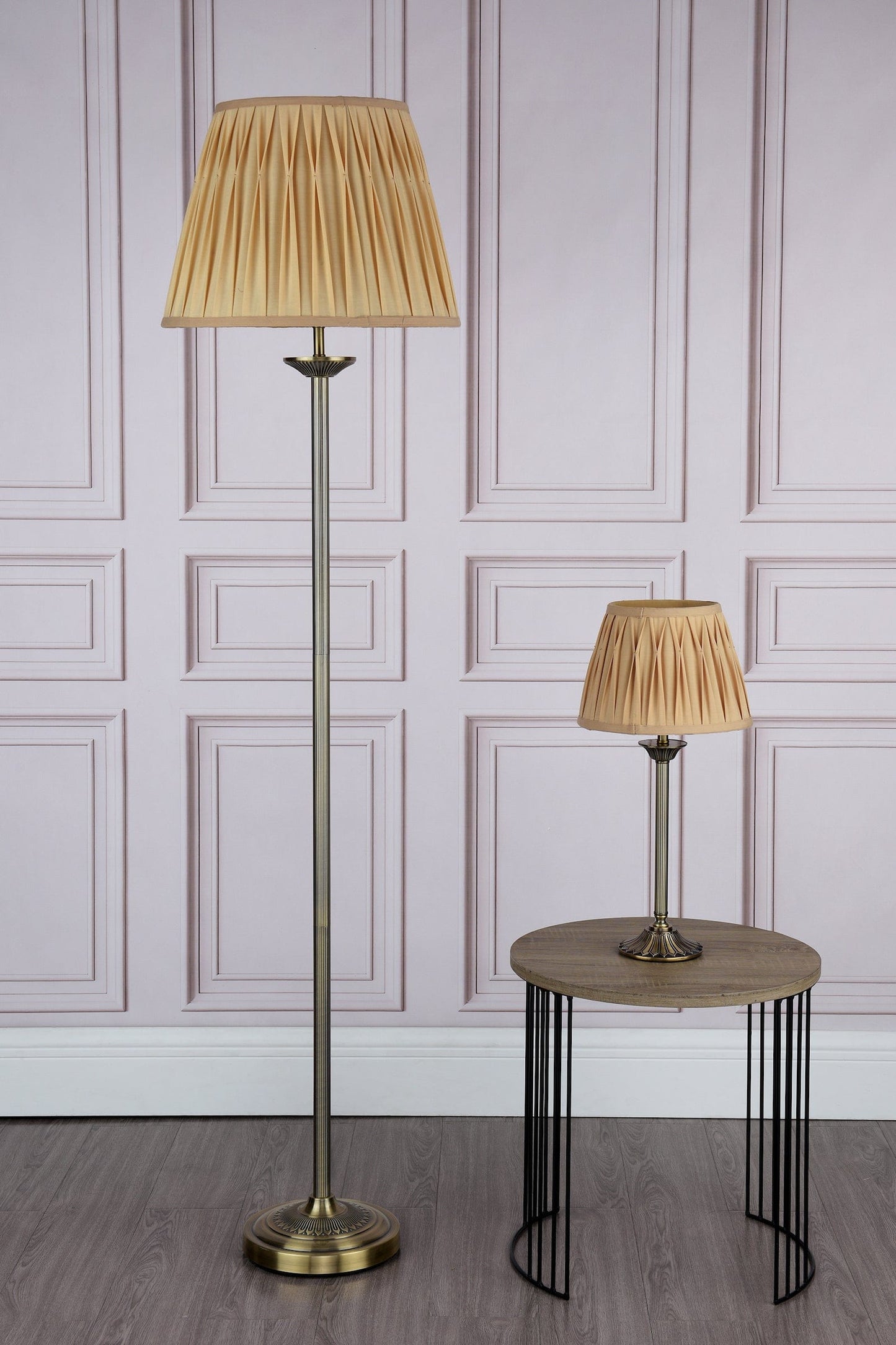 dar lighting Hatton Table Lamp Antique Brass With Shade HAT4275