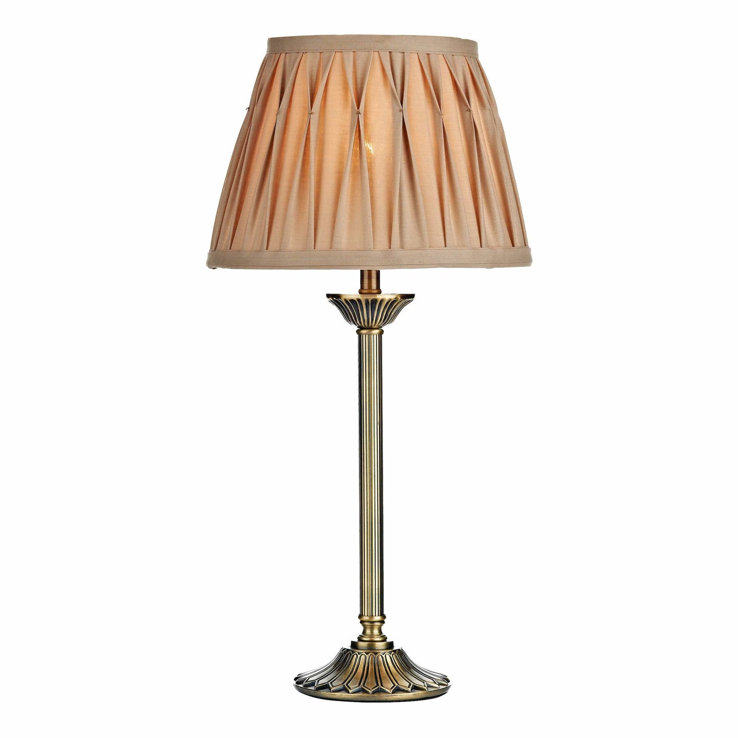 dar lighting Hatton Table Lamp Antique Brass With Shade HAT4275