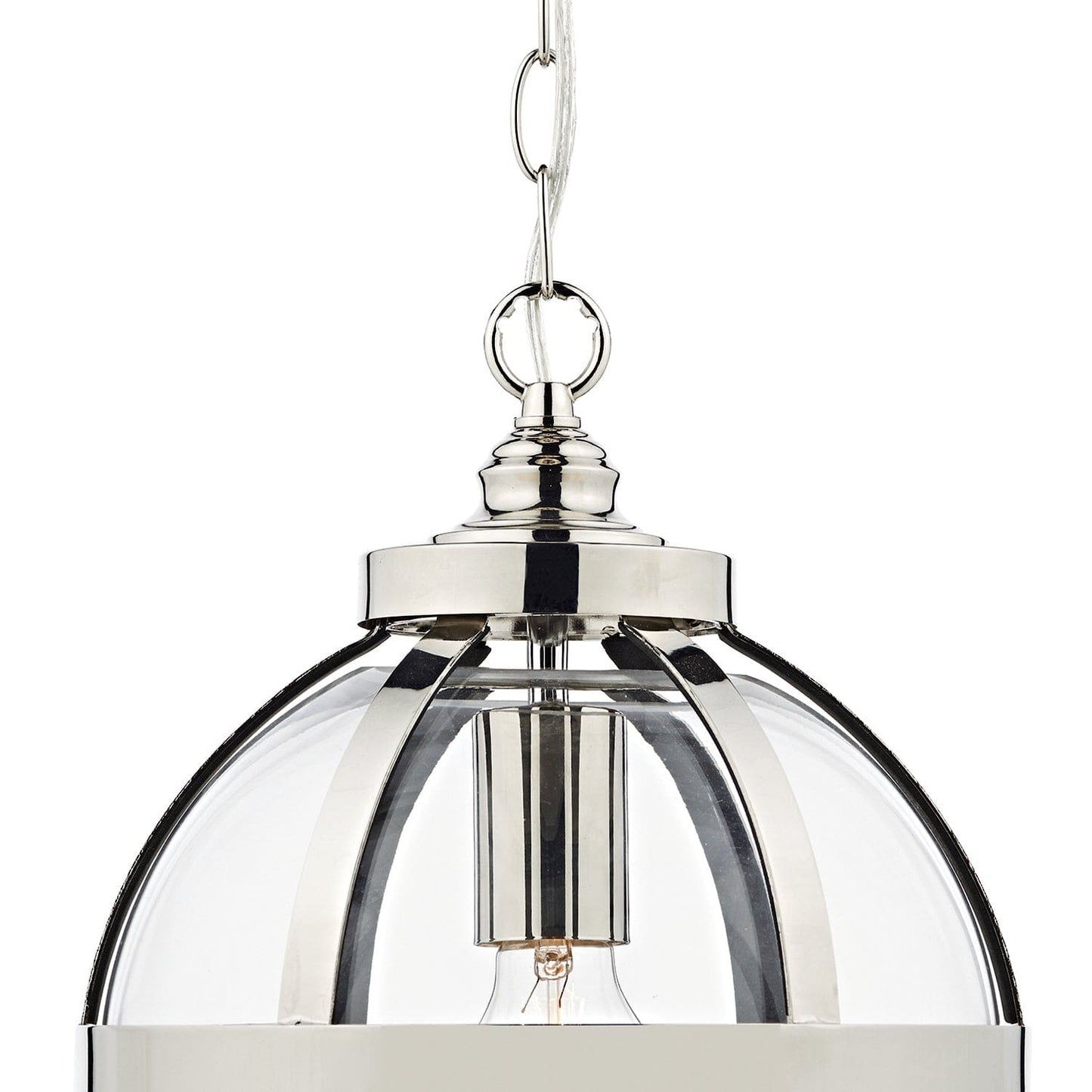 dar lighting Heath 1 Light Pendant Polished Nickel HEA0138