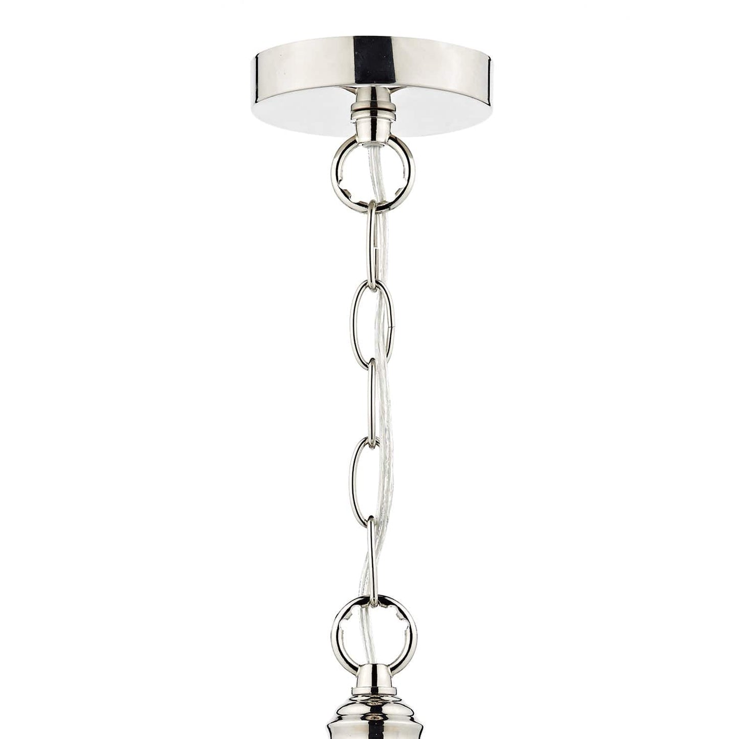 dar lighting Heath 1 Light Pendant Polished Nickel HEA0138