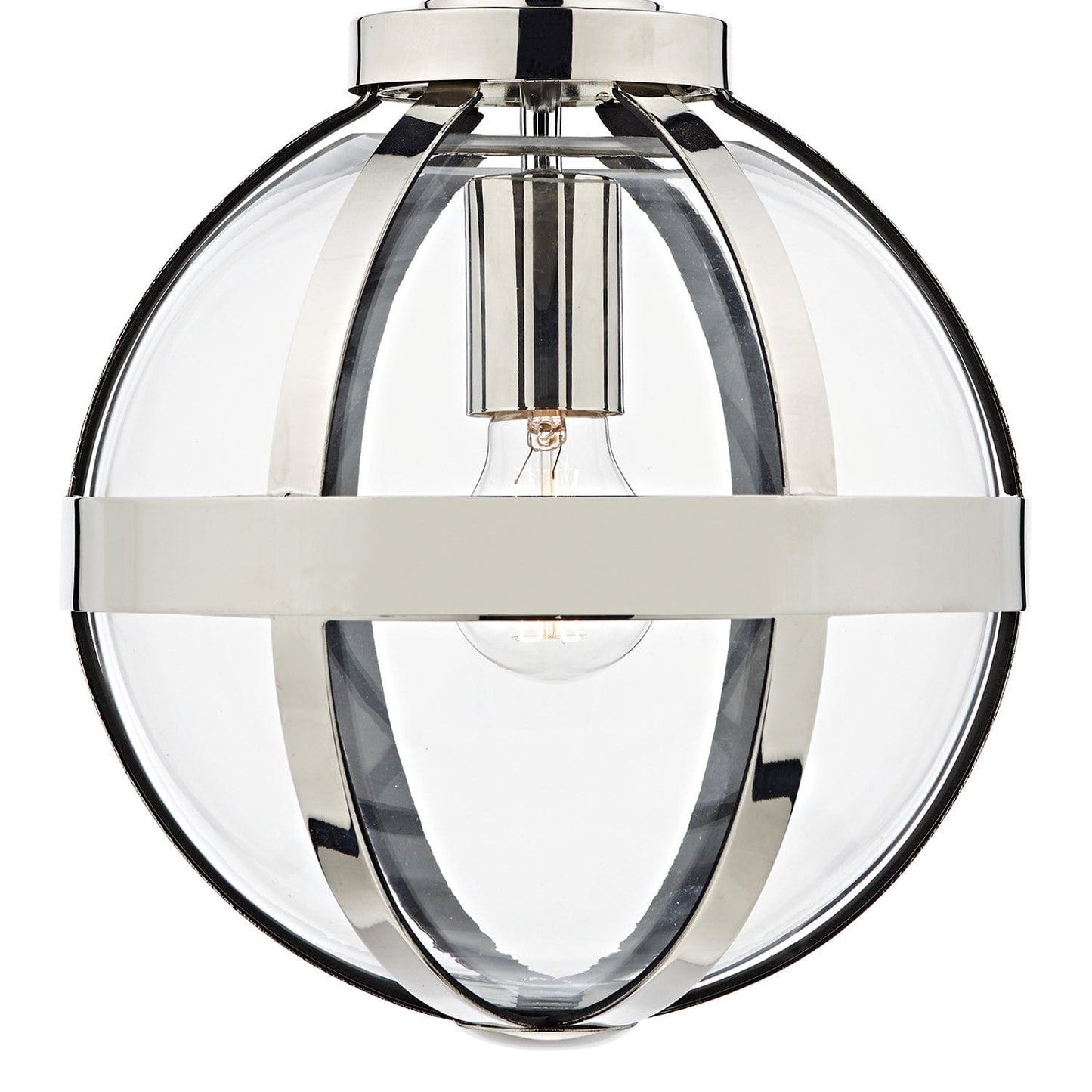 dar lighting Heath 1 Light Pendant Polished Nickel HEA0138