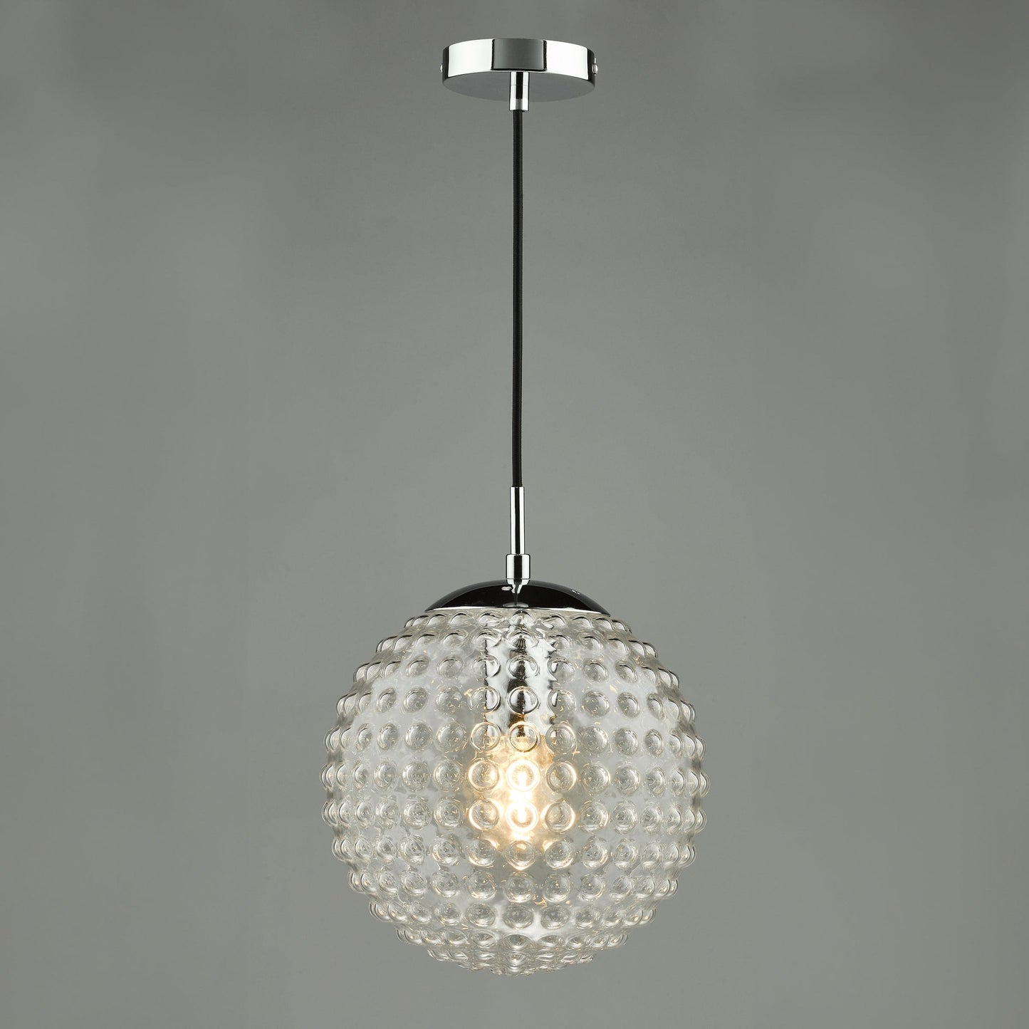 dar lighting Hobnail Pendant Polished Chrome & Clear Glass SP71-HOB8808