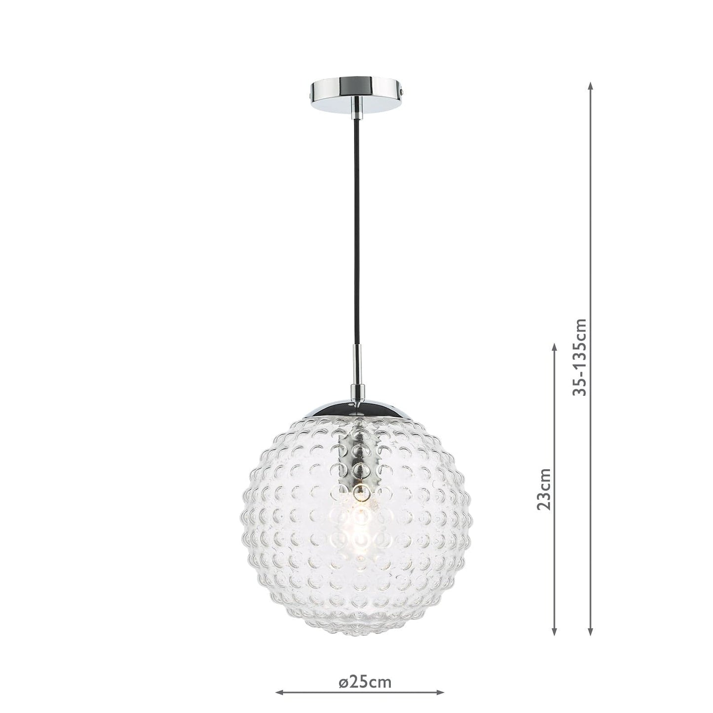 dar lighting Hobnail Pendant Polished Chrome & Clear Glass SP71-HOB8808