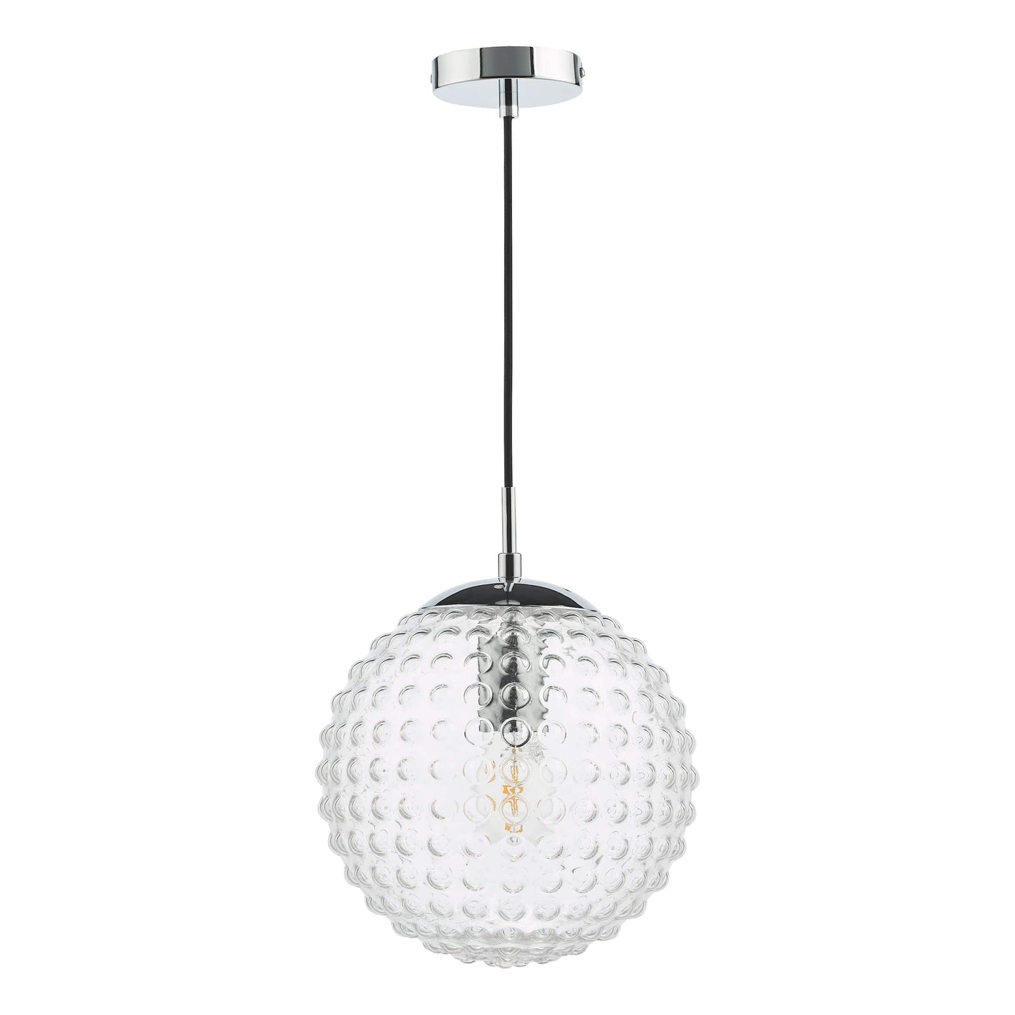 dar lighting Hobnail Pendant Polished Chrome & Clear Glass SP71-HOB8808