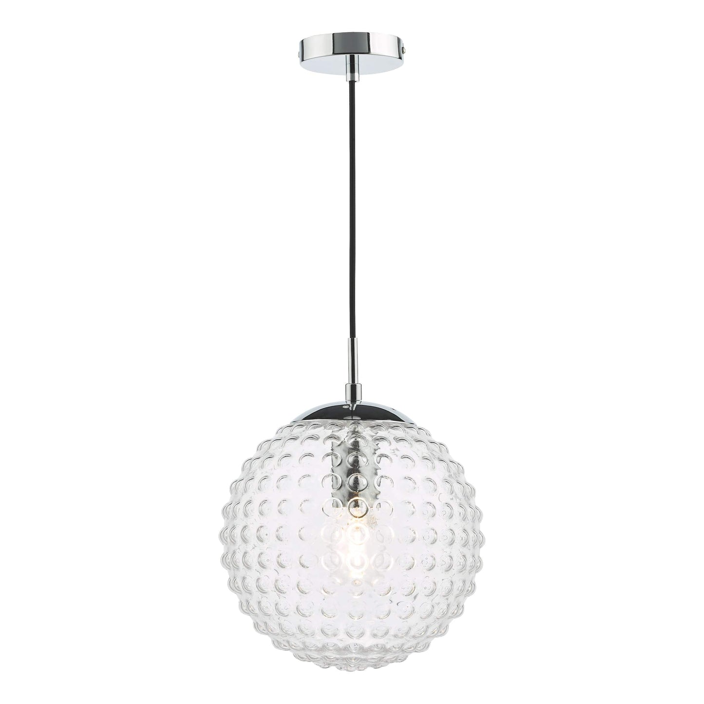 dar lighting Hobnail Pendant Polished Chrome & Clear Glass SP71-HOB8808