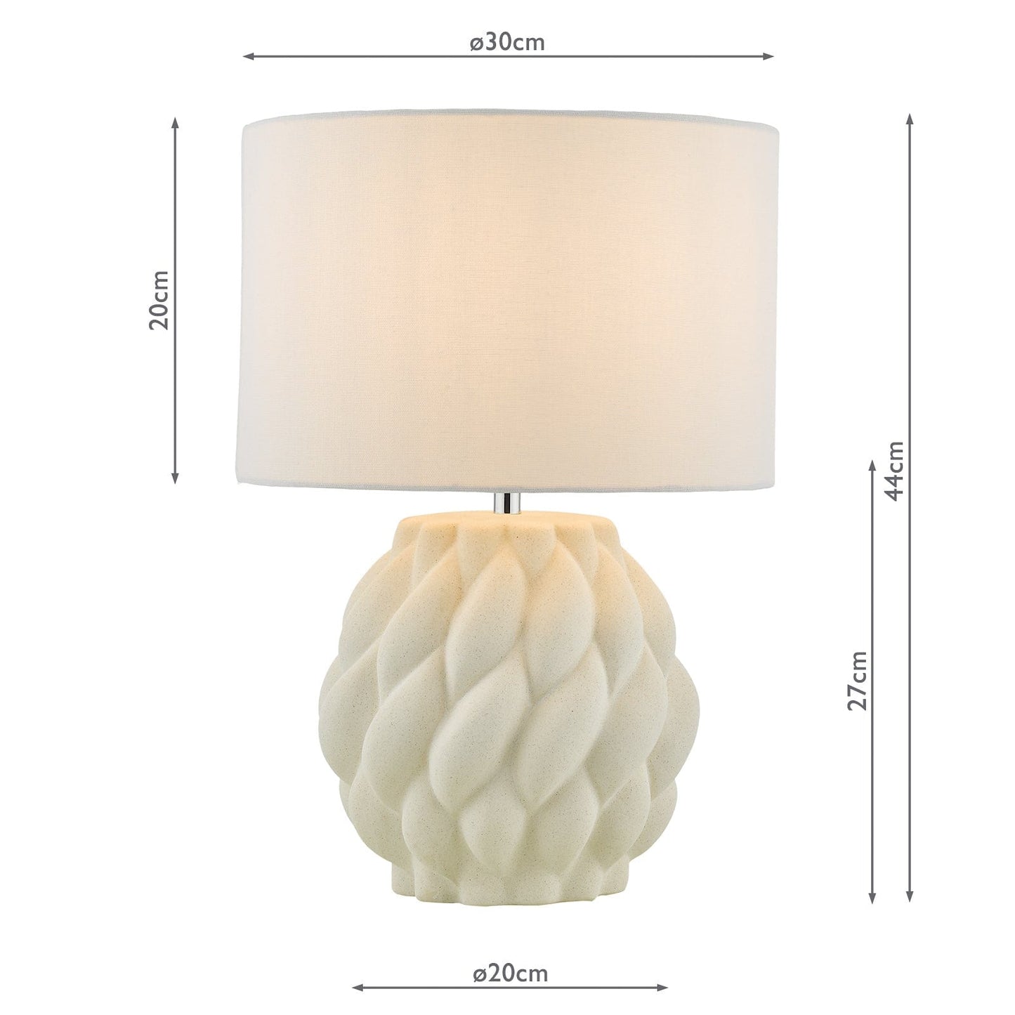 dar lighting Idonia Table Lamp White With Shade IDO422