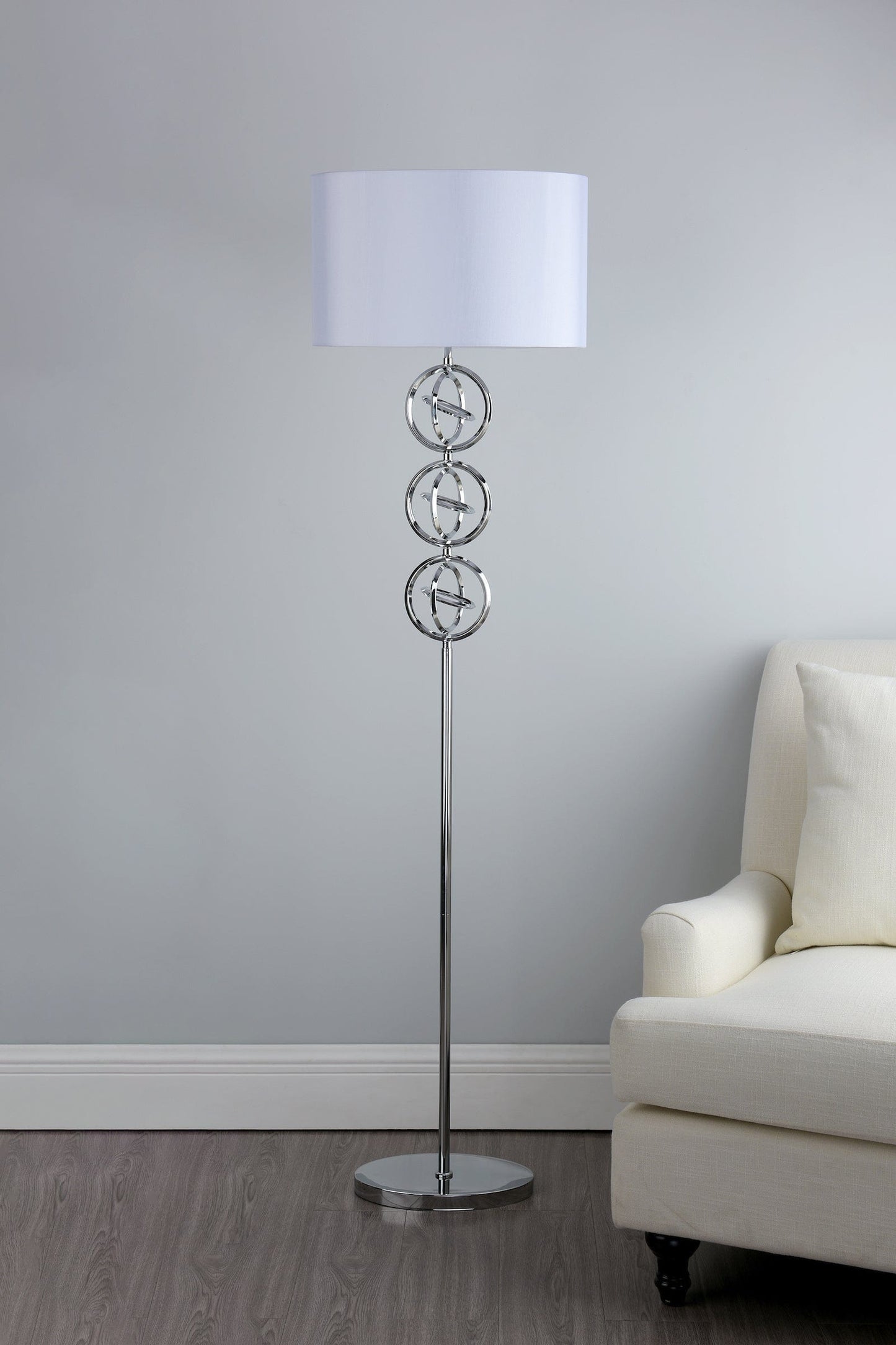 dar lighting Innsbruck Floor Lamp Polished Chrome With Shade INN4950