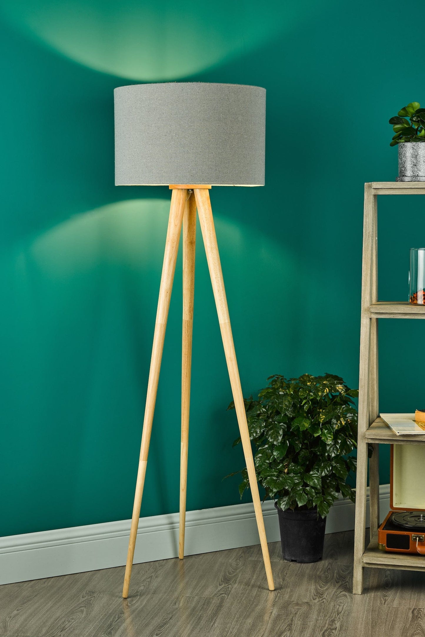 dar lighting Ivor Tripod Floor Lamp Light Oak Base Only IVO4943