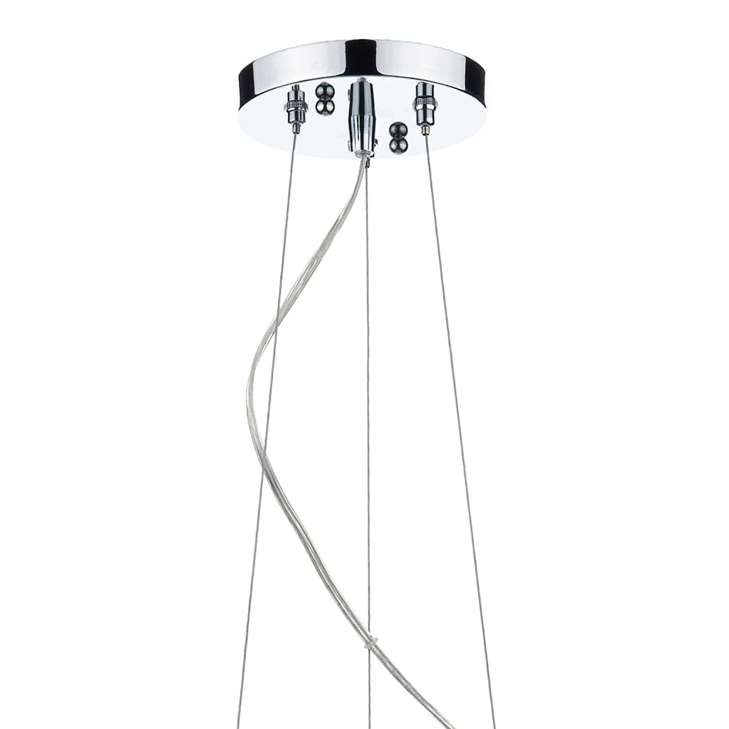 dar lighting Japan 3 Light Pendant Polished Chrome Glass JAP032