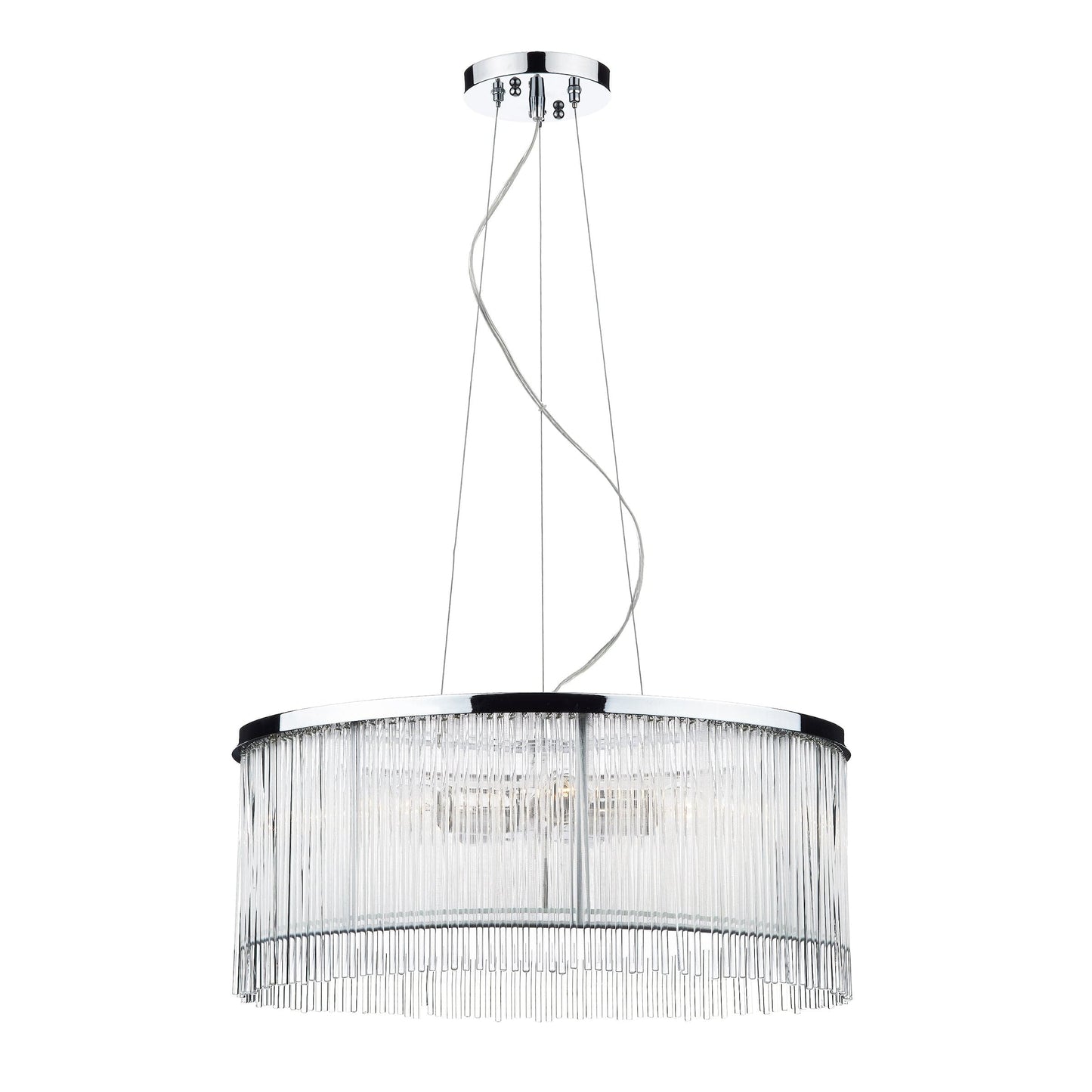 dar lighting Japan 3 Light Pendant Polished Chrome Glass JAP032