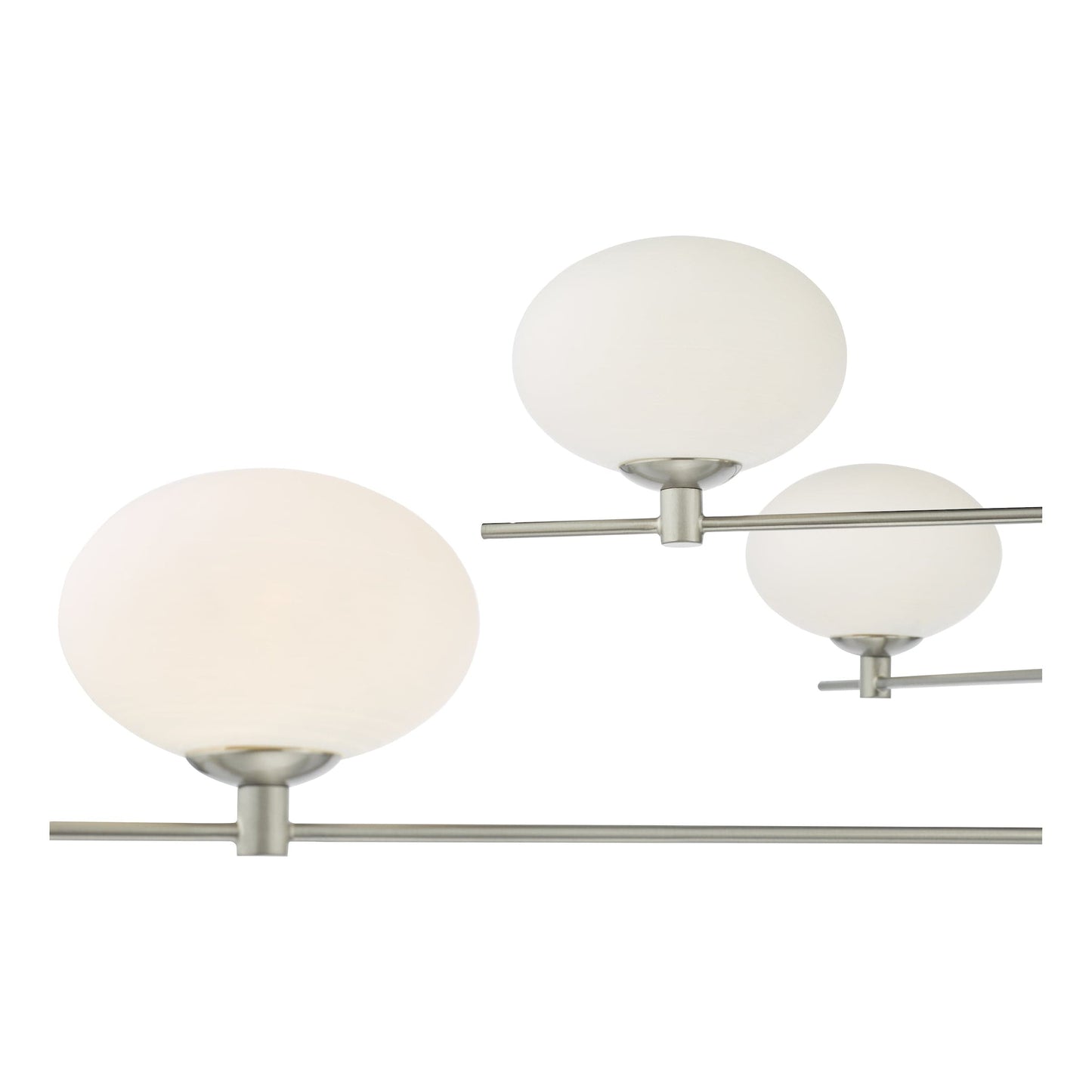 dar lighting Jasper 6 Light Pendant Satin Nickel and Opal Glass JAS0646