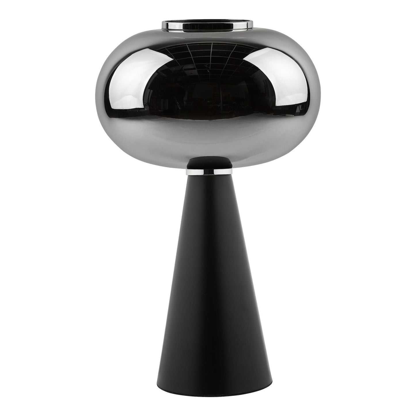 dar lighting Jensen Table Lamp Smoked Glass Satin Black JEN4222