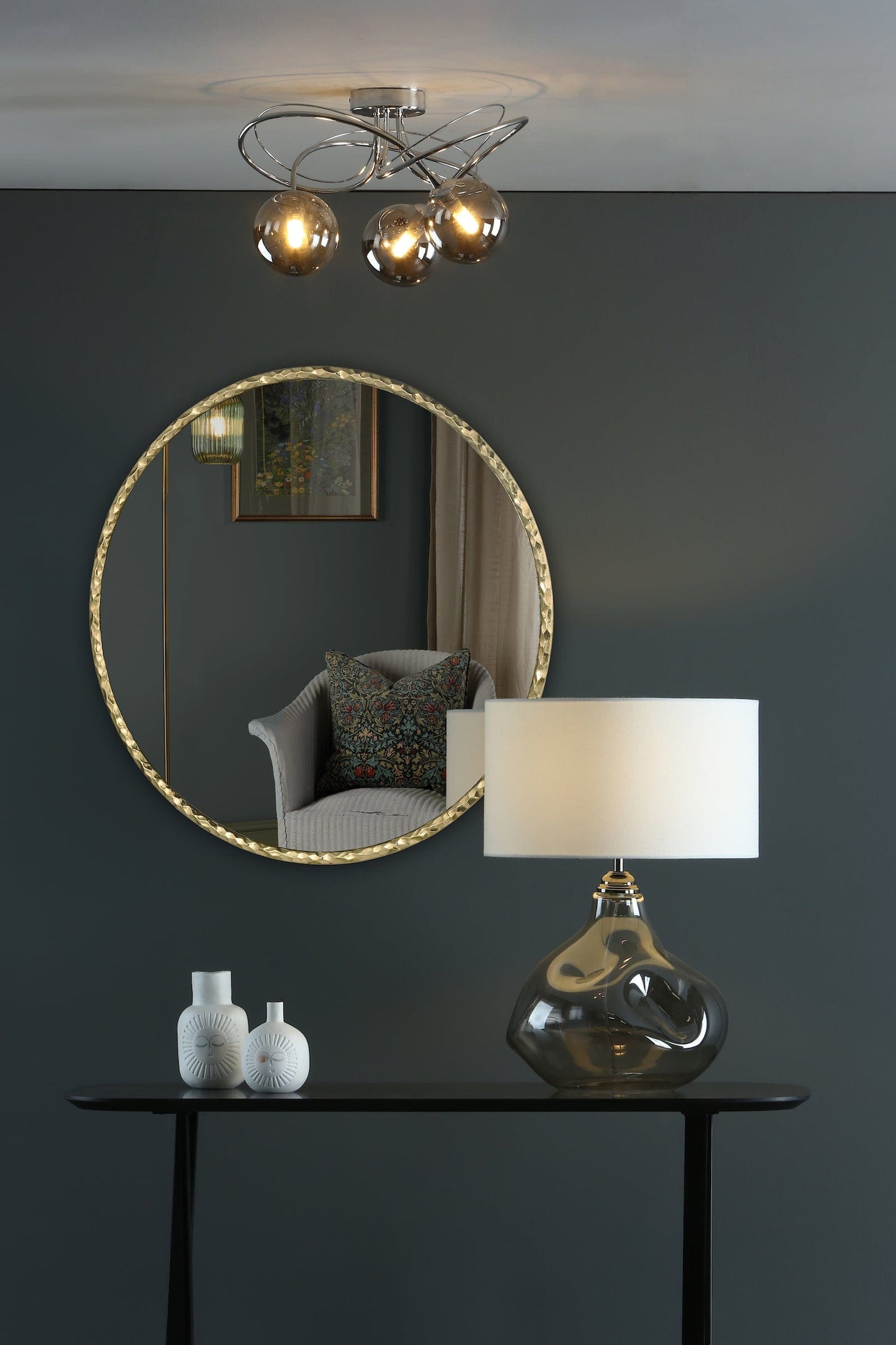 dar lighting Jinelle Square Mirror Textured Gold Frame 80cm 002JIN80