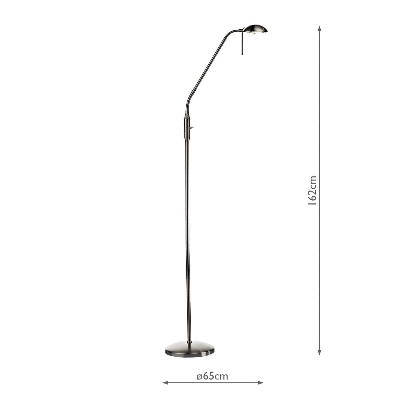 dar lighting Journal Task Floor Light Satin Chrome (Multipack) JOU5546
