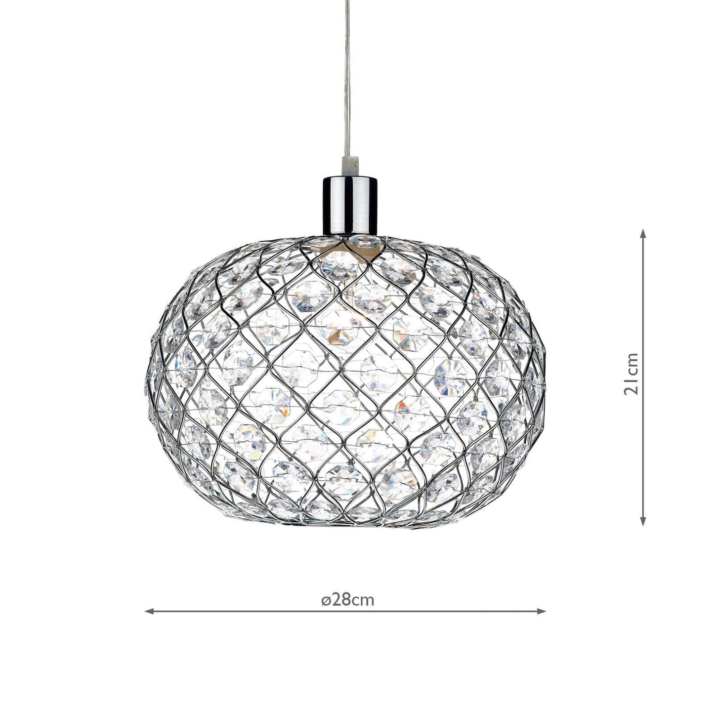 dar lighting Juanita Easy Fit Pendant Polished Chrome Acrylic JUA6550