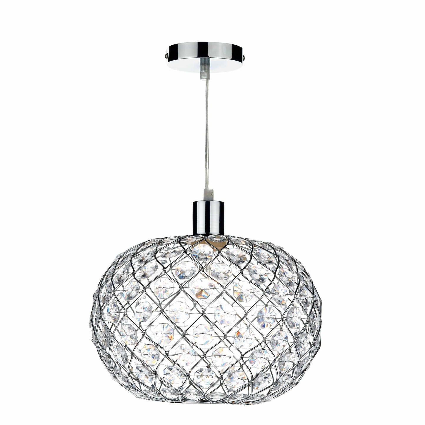 dar lighting Juanita Easy Fit Pendant Polished Chrome Acrylic JUA6550