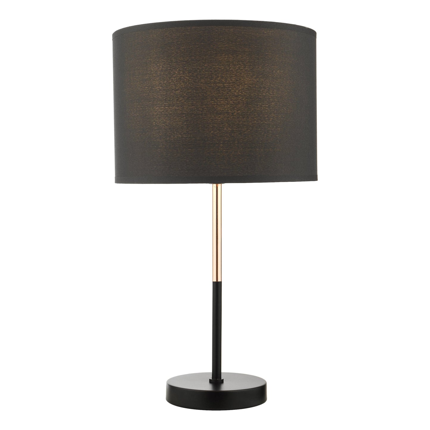 dar lighting Kelso Table Lamp Matt Black Polished Copper With Shade KEL4264