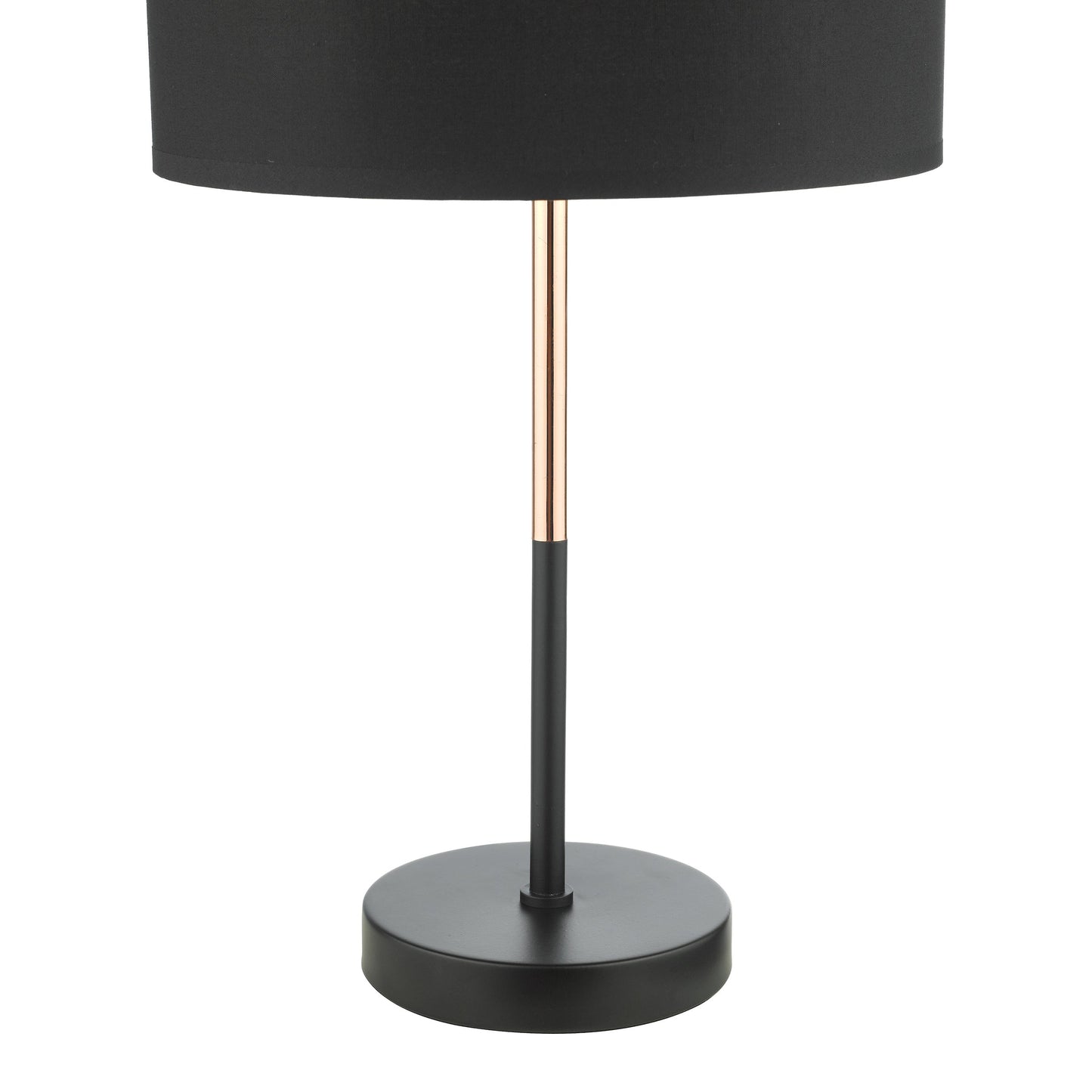 dar lighting Kelso Table Lamp Matt Black Polished Copper With Shade KEL4264