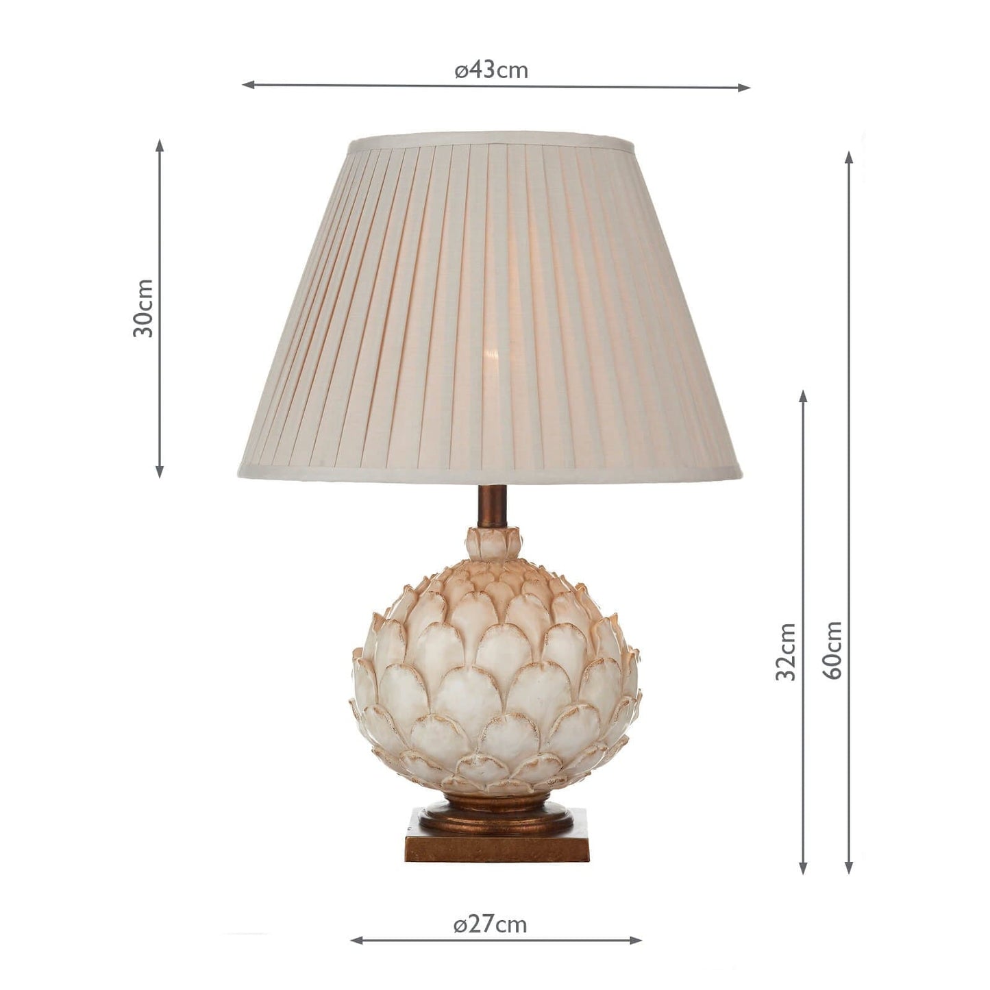 dar lighting Layer Large Table Lamp Cream With Shade LAY4233-X