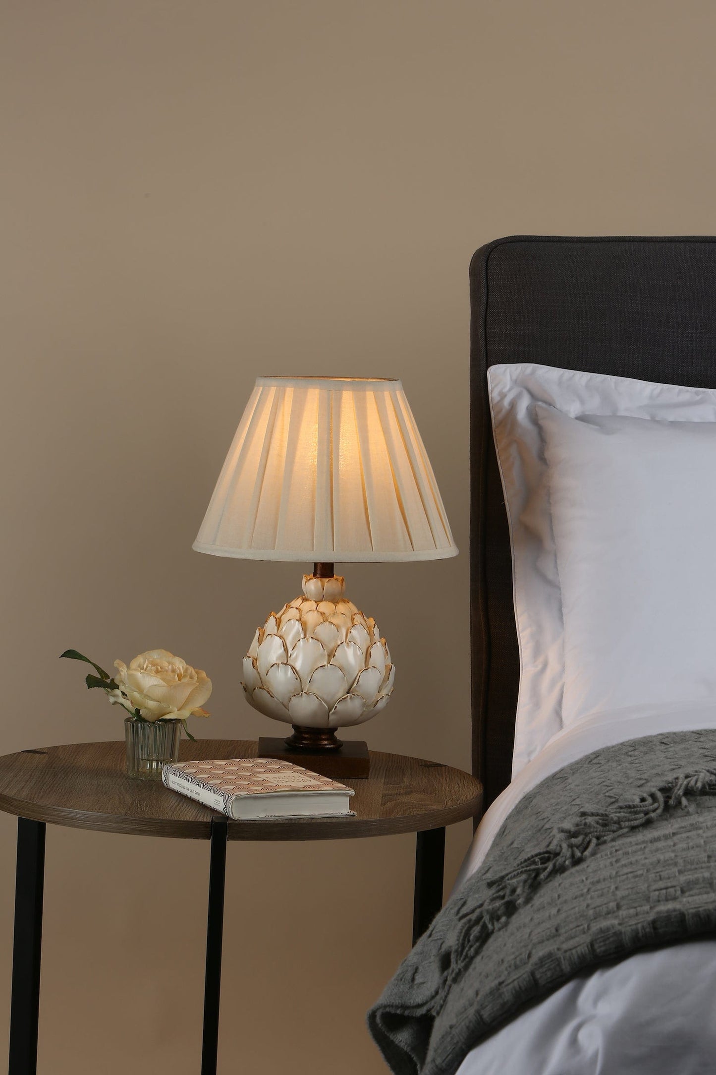 dar lighting Layer Small Table Lamp Cream With Shade LAY4133-X