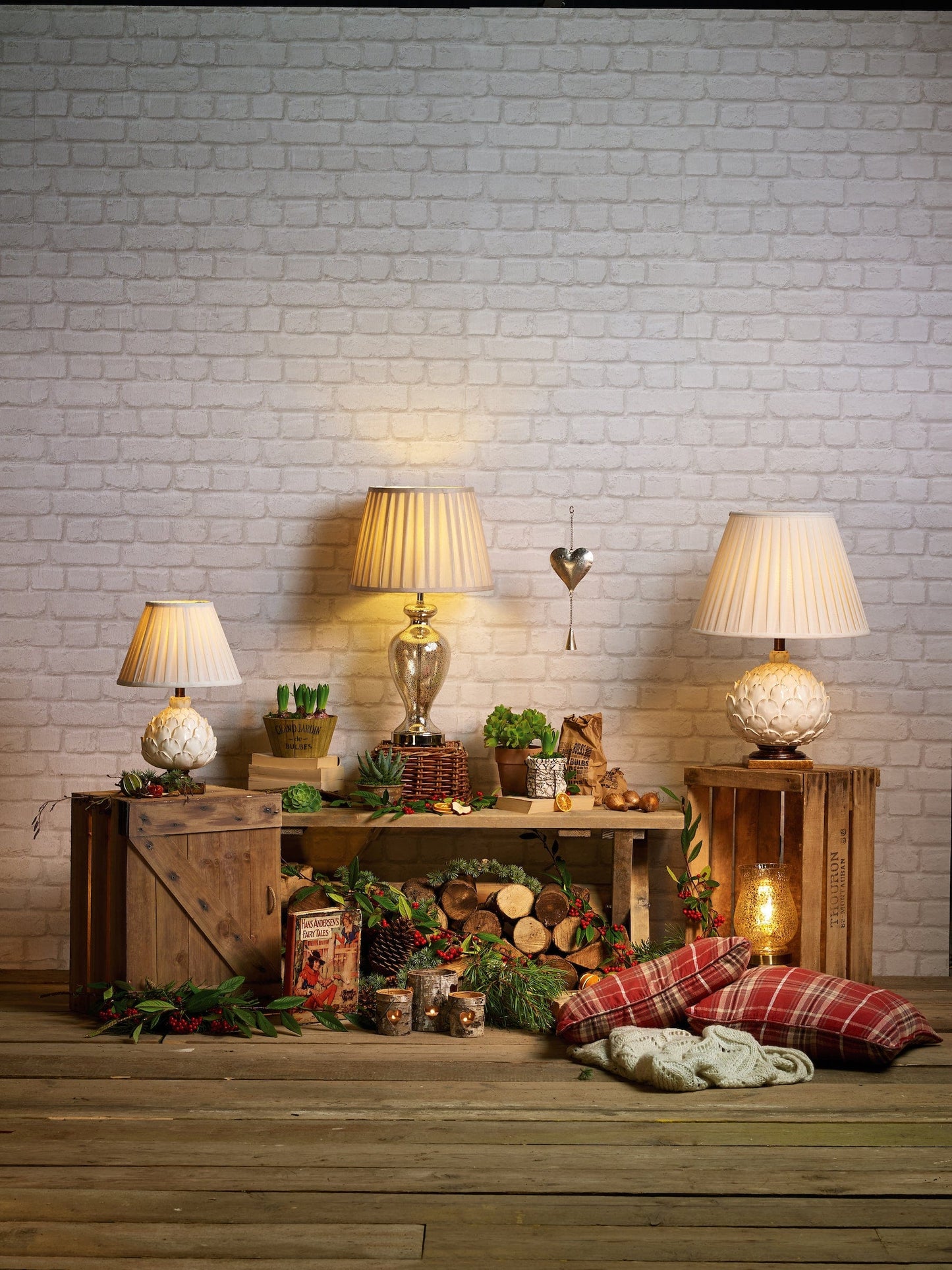 dar lighting Layer Small Table Lamp Cream With Shade LAY4133-X