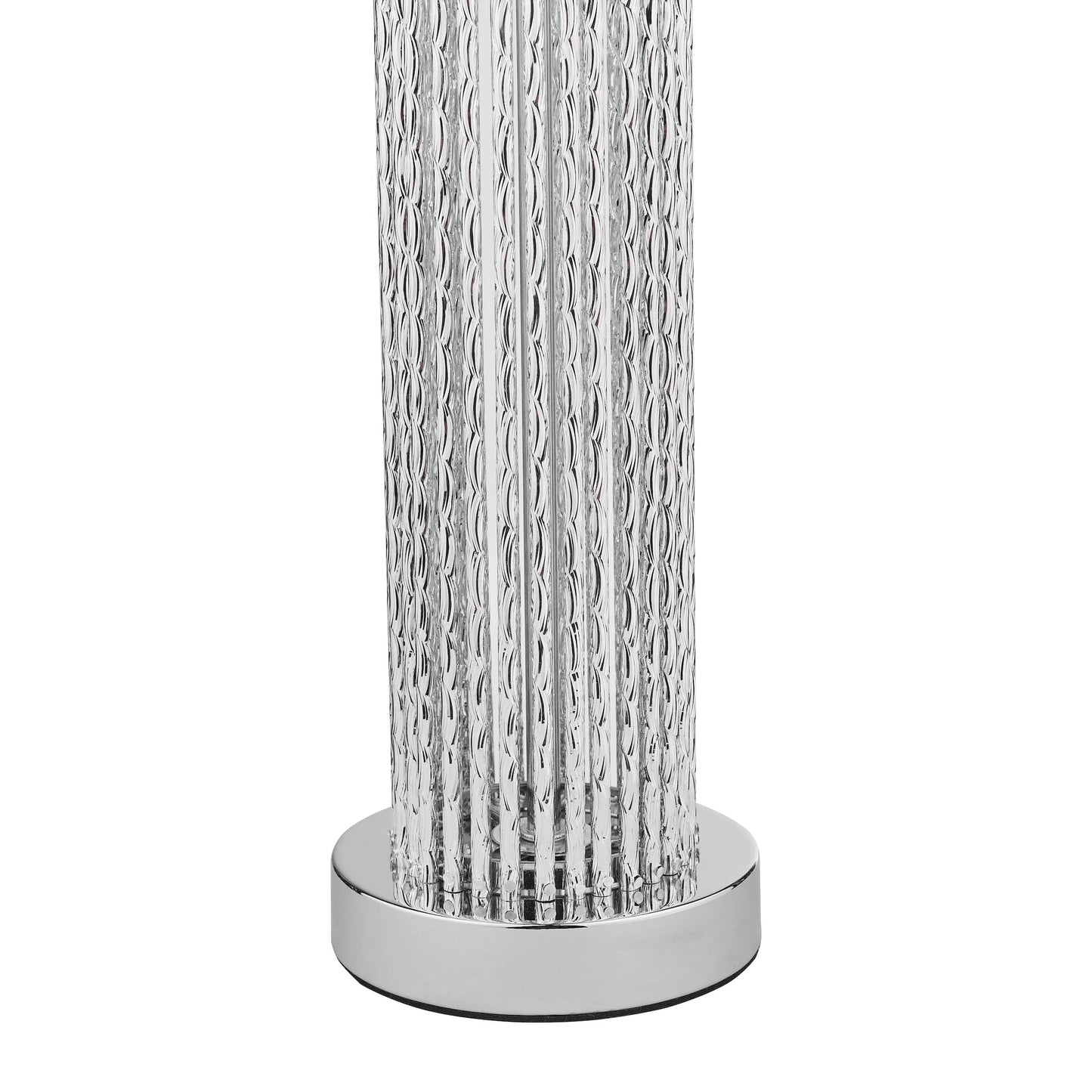 dar lighting Lazio Table Lamp Polished Chrome Silver Rod With Faux Silk Shade LAZ4239