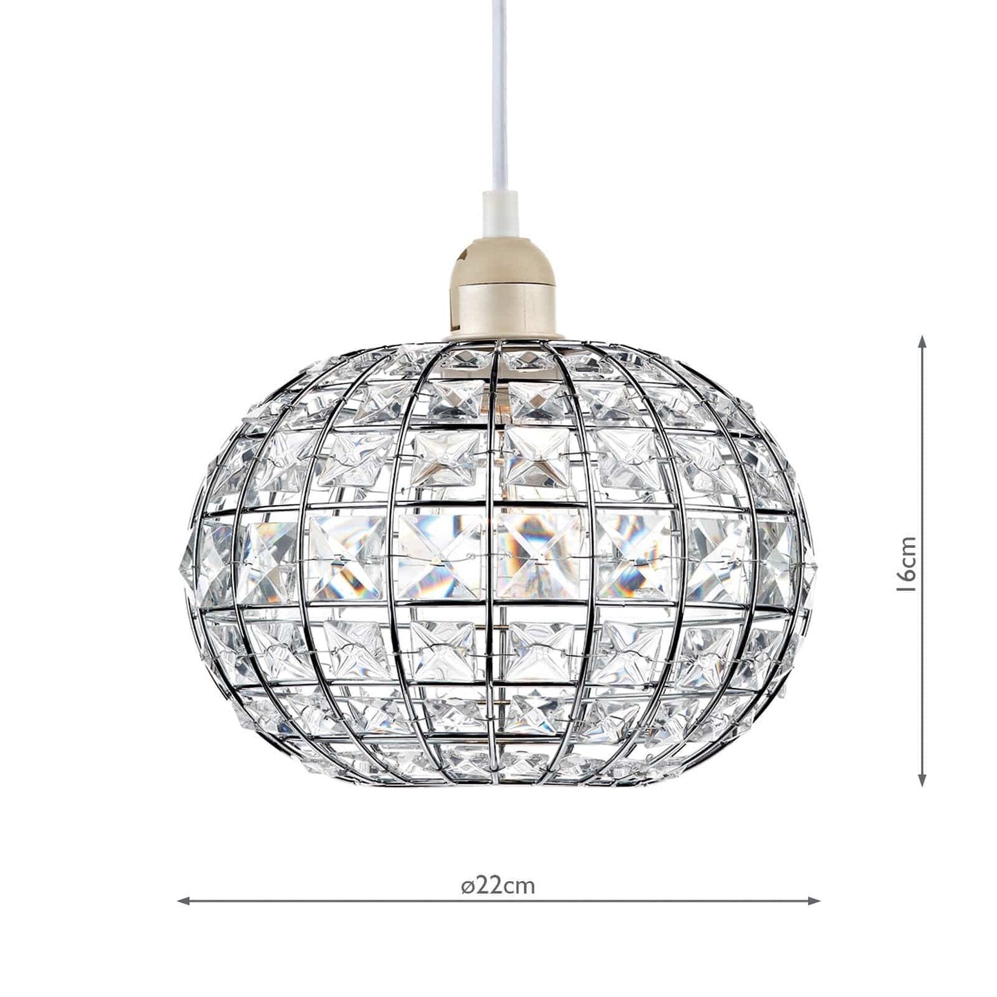 dar lighting Letitia Non Elec Pendant Polished Chrome Crystal LET6550