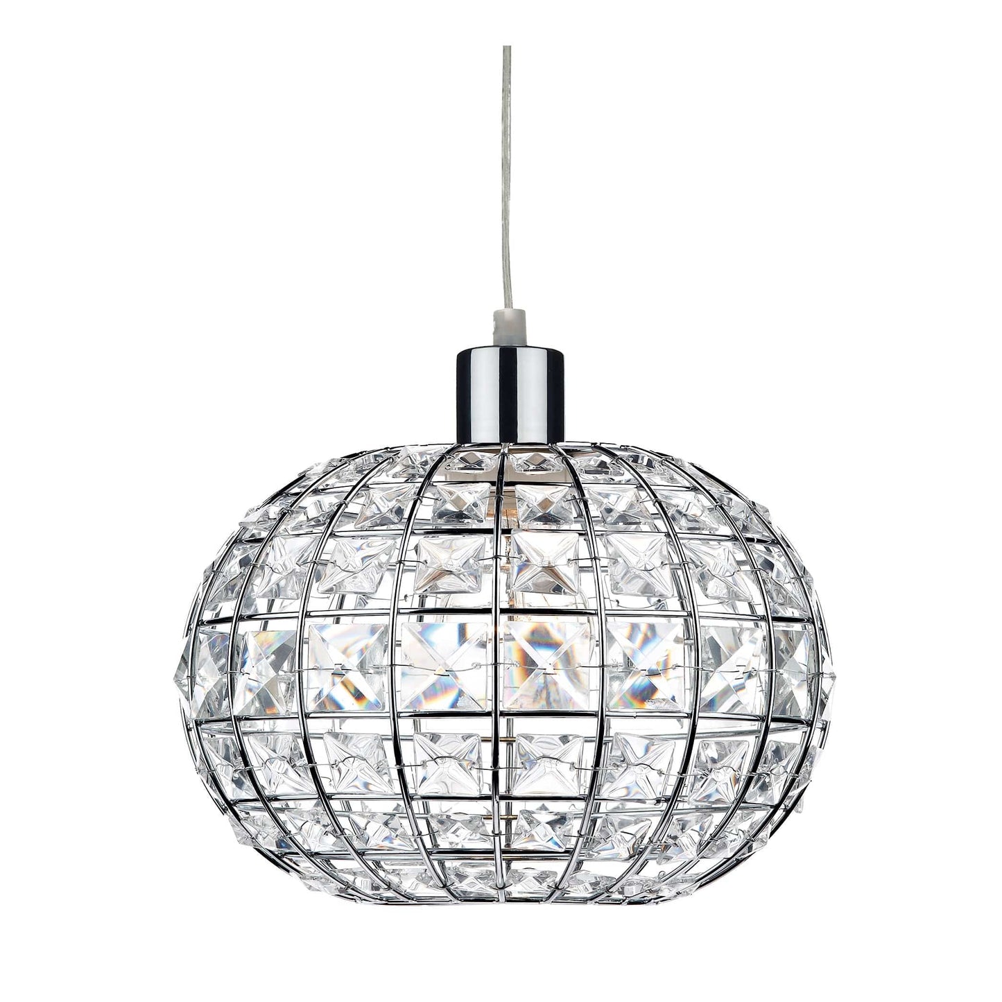 dar lighting Letitia Non Elec Pendant Polished Chrome Crystal LET6550