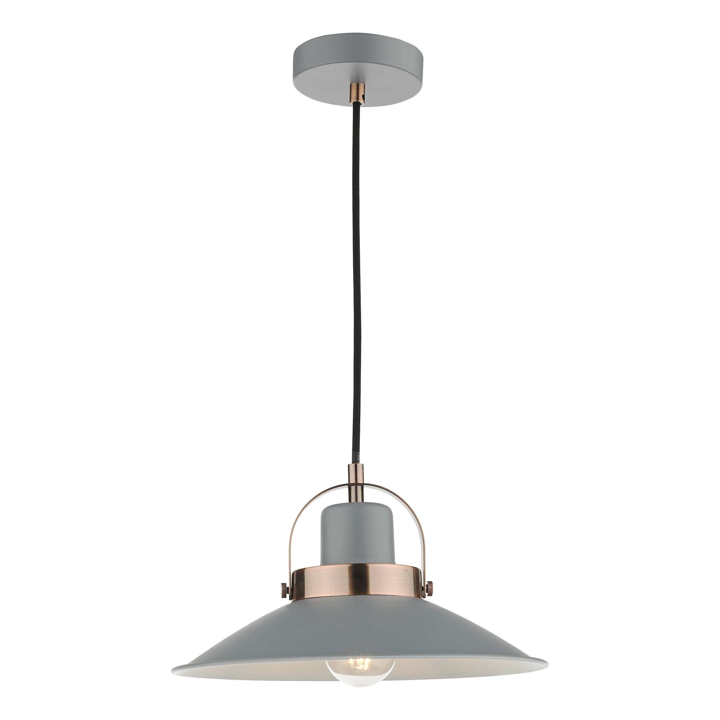 dar lighting Liden 1 Light Single Pendant Graphite Copper LID0139