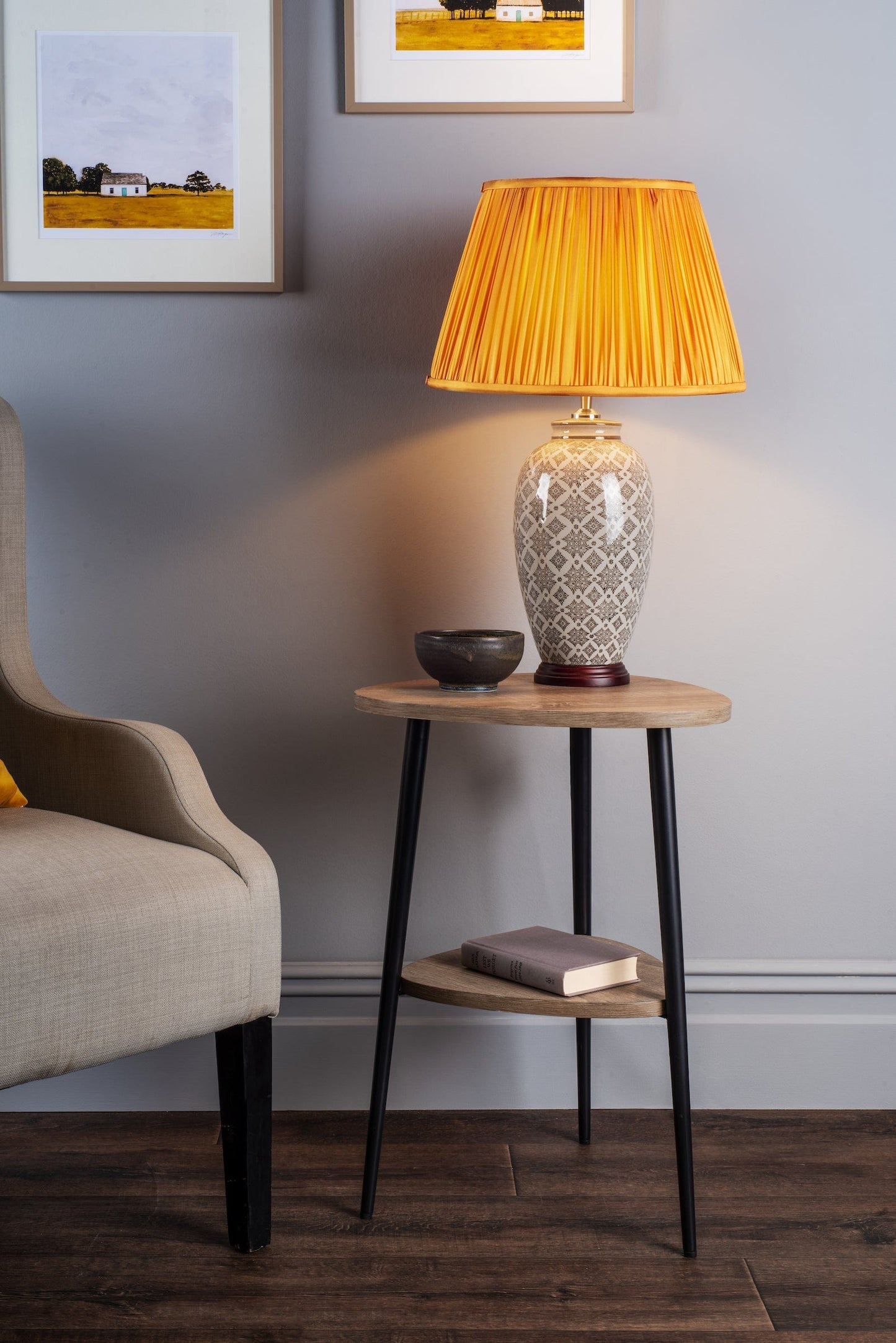 dar lighting Louise Table Lamp Brown/Cream Base Only LOU4229