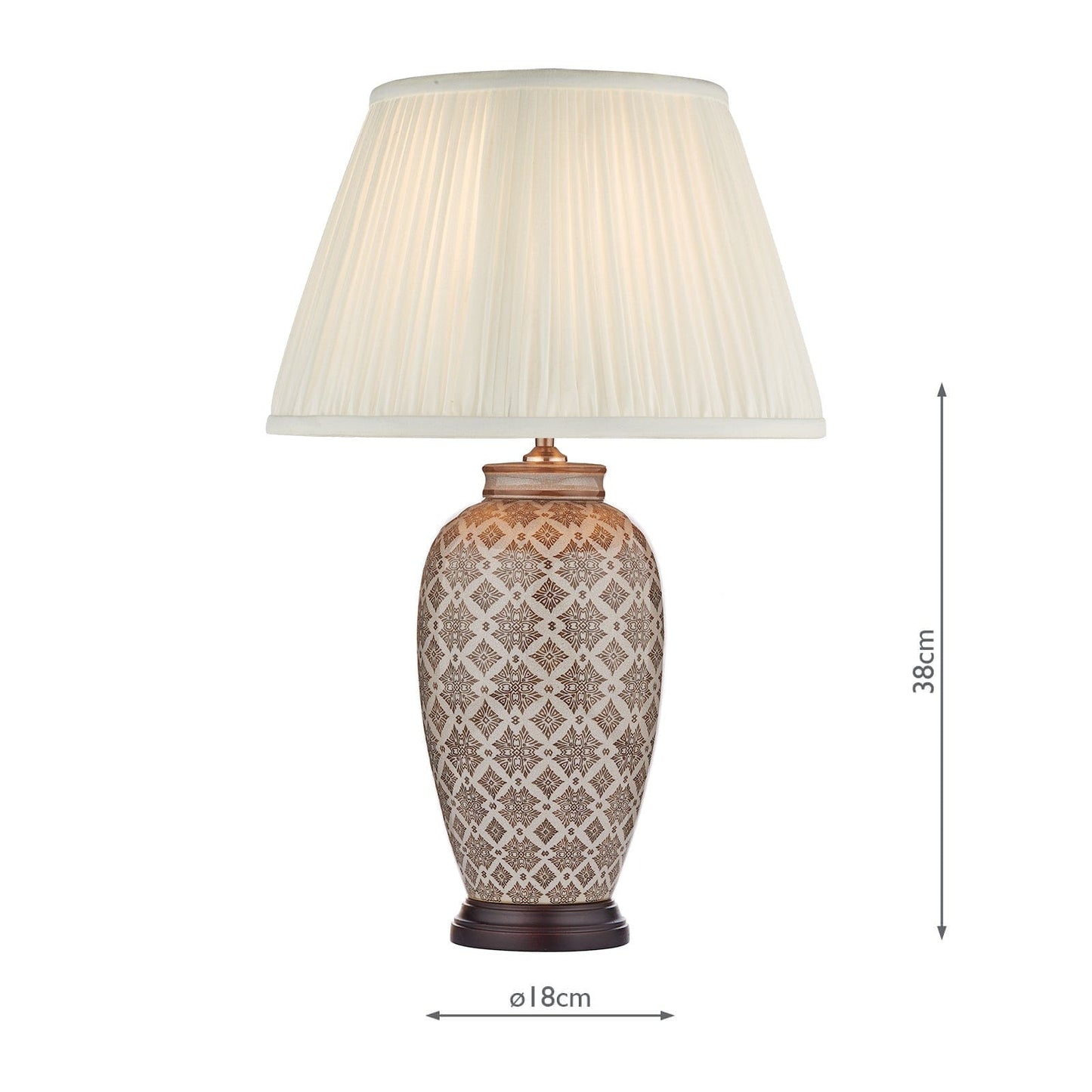 dar lighting Louise Table Lamp Brown/Cream Base Only LOU4229