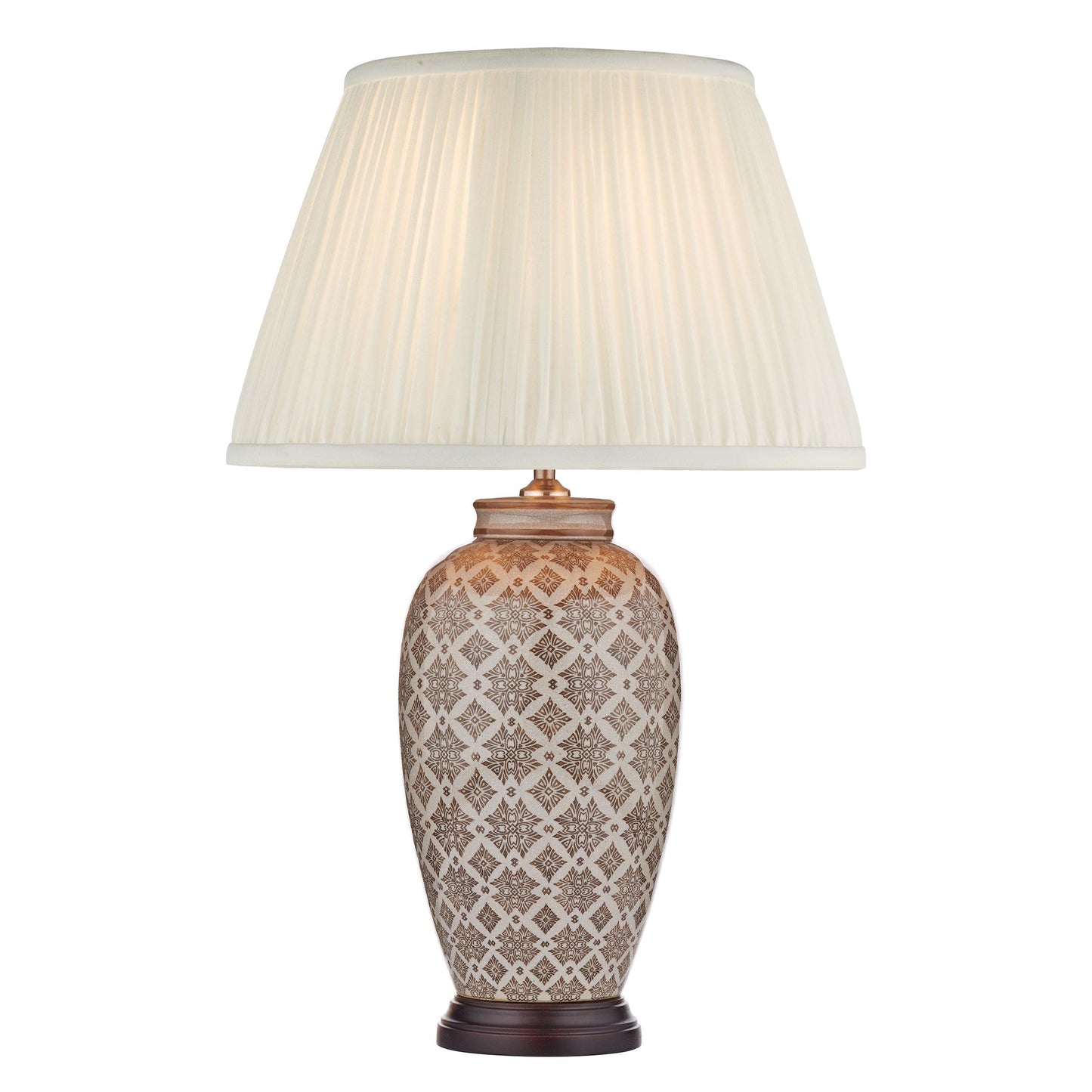 dar lighting Louise Table Lamp Brown/Cream Base Only LOU4229