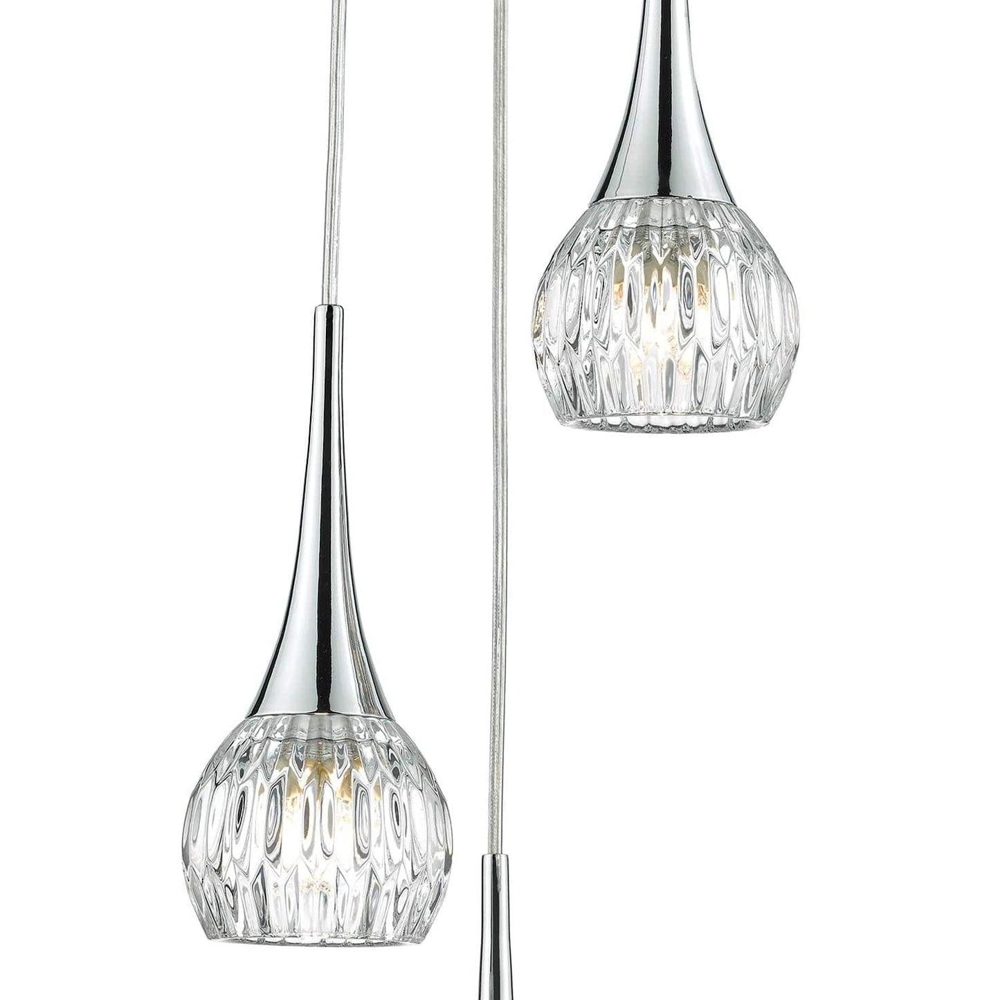 dar lighting Lyall 3 Light Pendant Polished Chrome Glass LYA0350