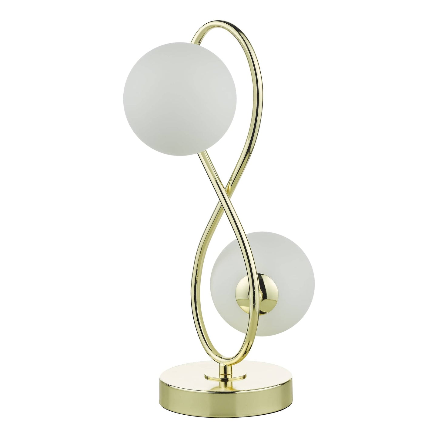 dar lighting Lysandra 2 Light Table Lamp Polished Gold and Opal Glass LYS4235