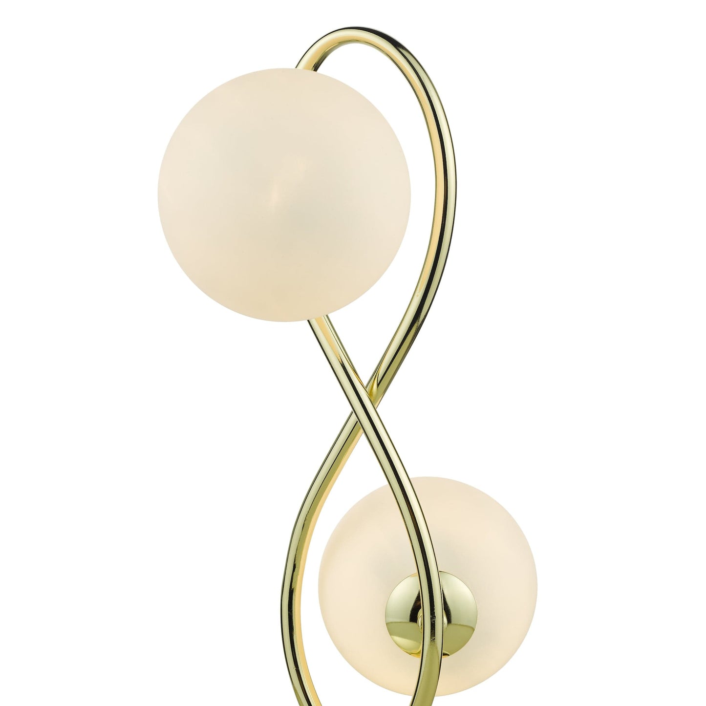 dar lighting Lysandra 2 Light Table Lamp Polished Gold and Opal Glass LYS4235