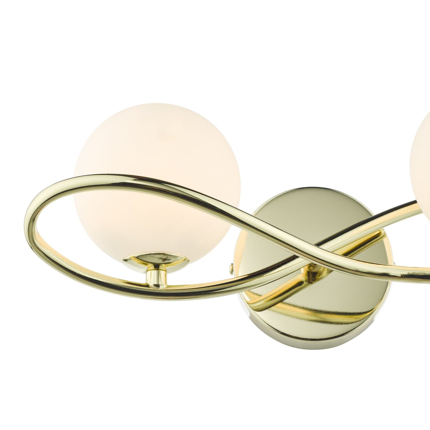 dar lighting Lysandra 2 Light Wall Light Polished Gold and Opal Glass LYS0935