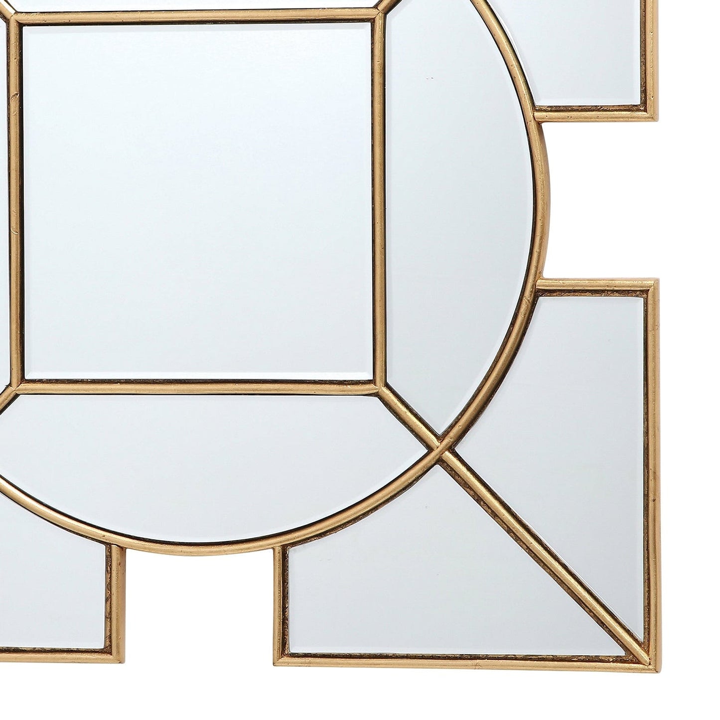 dar lighting Lyshia Square Mirror With Gold Foil Detail 60cm 002LYS60