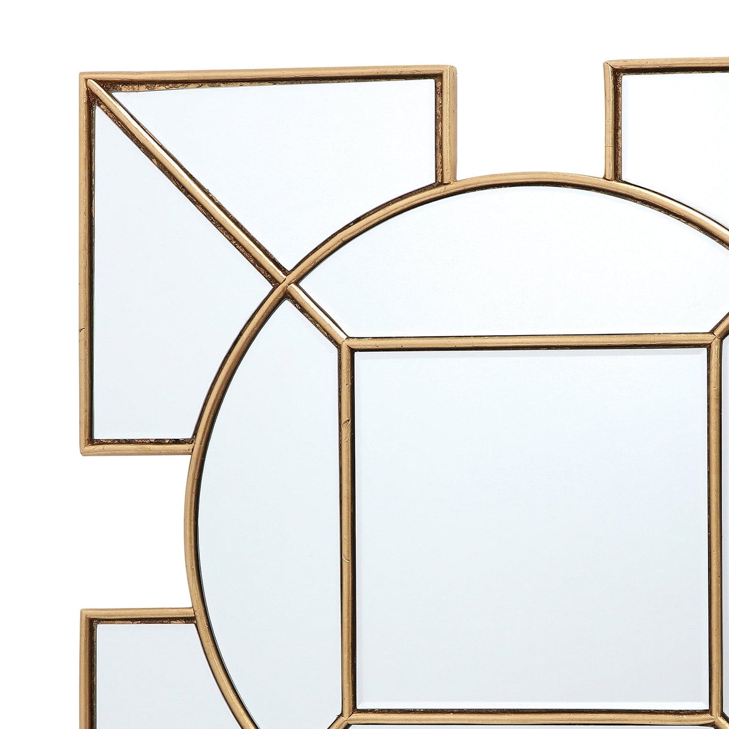 dar lighting Lyshia Square Mirror With Gold Foil Detail 60cm 002LYS60
