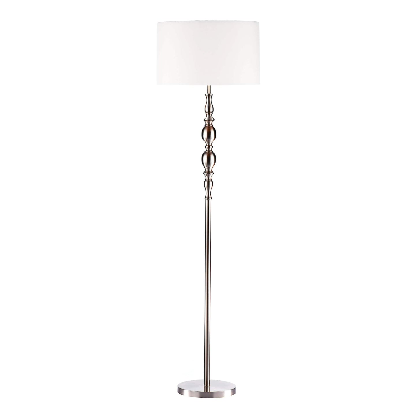 dar lighting Madrid Floor Lamp Satin Chrome With Shade MAD4946