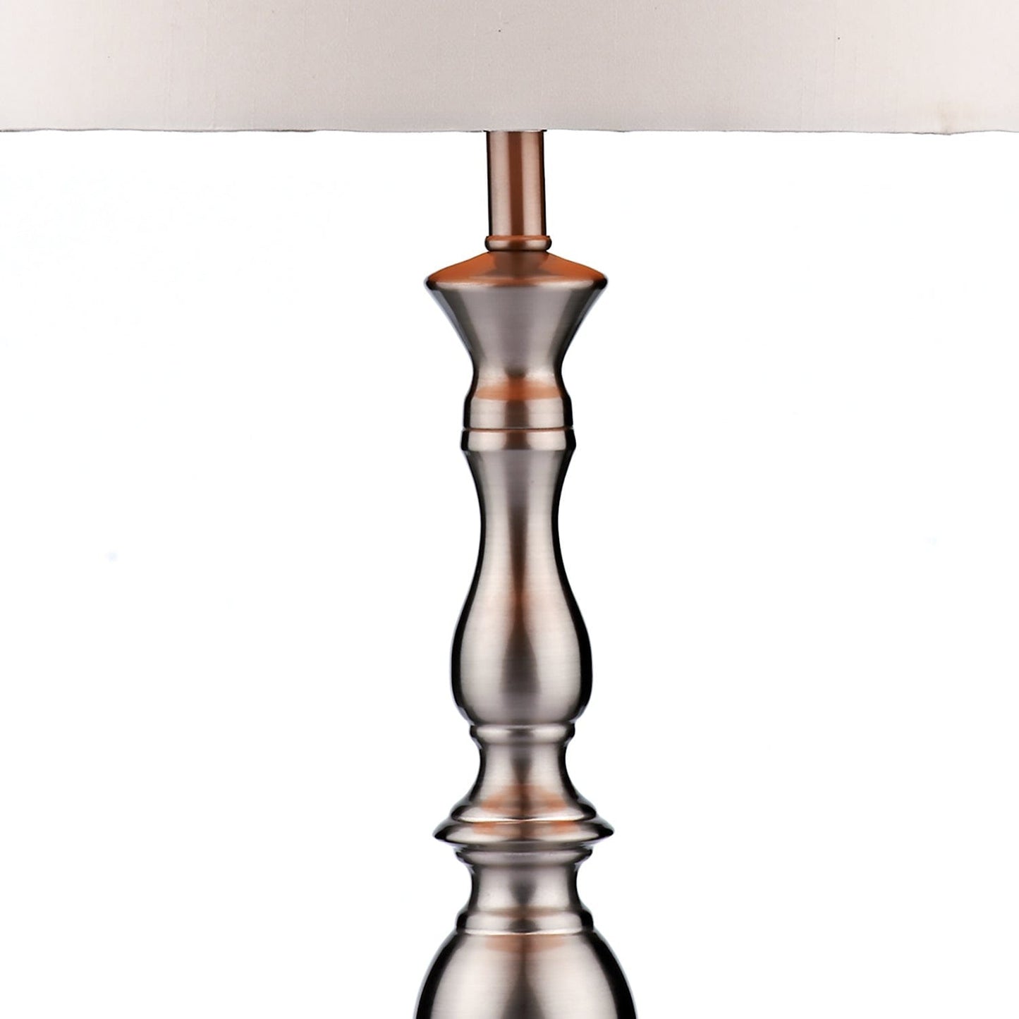 dar lighting Madrid Table Lamp Satin Chrome With Shade MAD4246