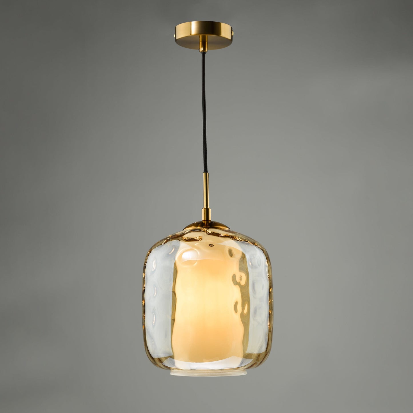 dar lighting Majella Pendant Aged Brass and Champagne Glass MAJ0145