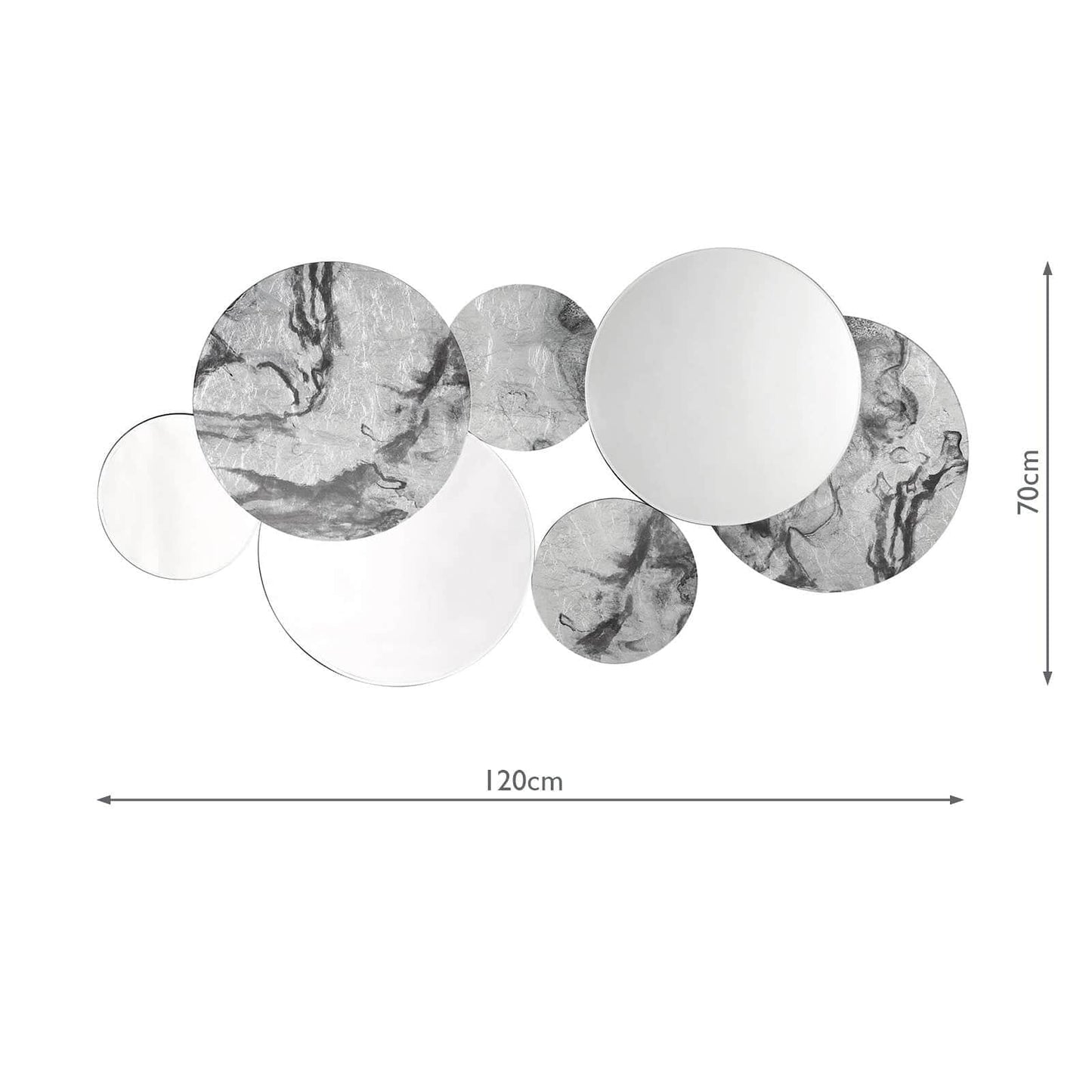 dar lighting Meco Rectangle Mirror Black Marble Effect 120 x 70cm 002MEC12070