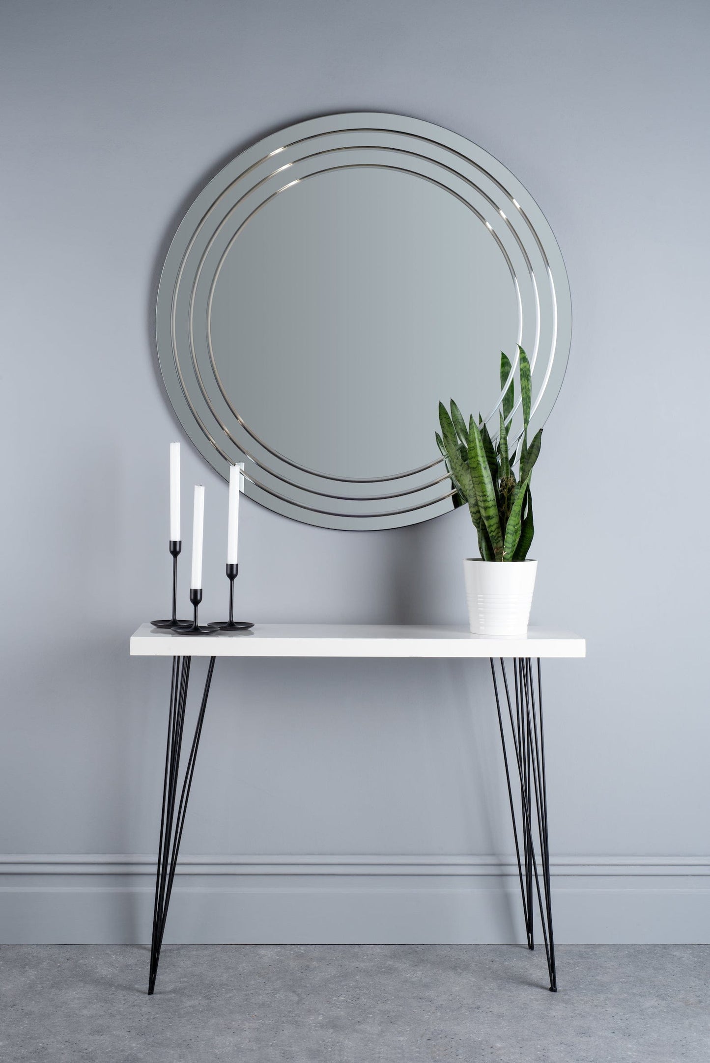 dar lighting Meora Round Bevelled Mirror 100cm 002MEO100