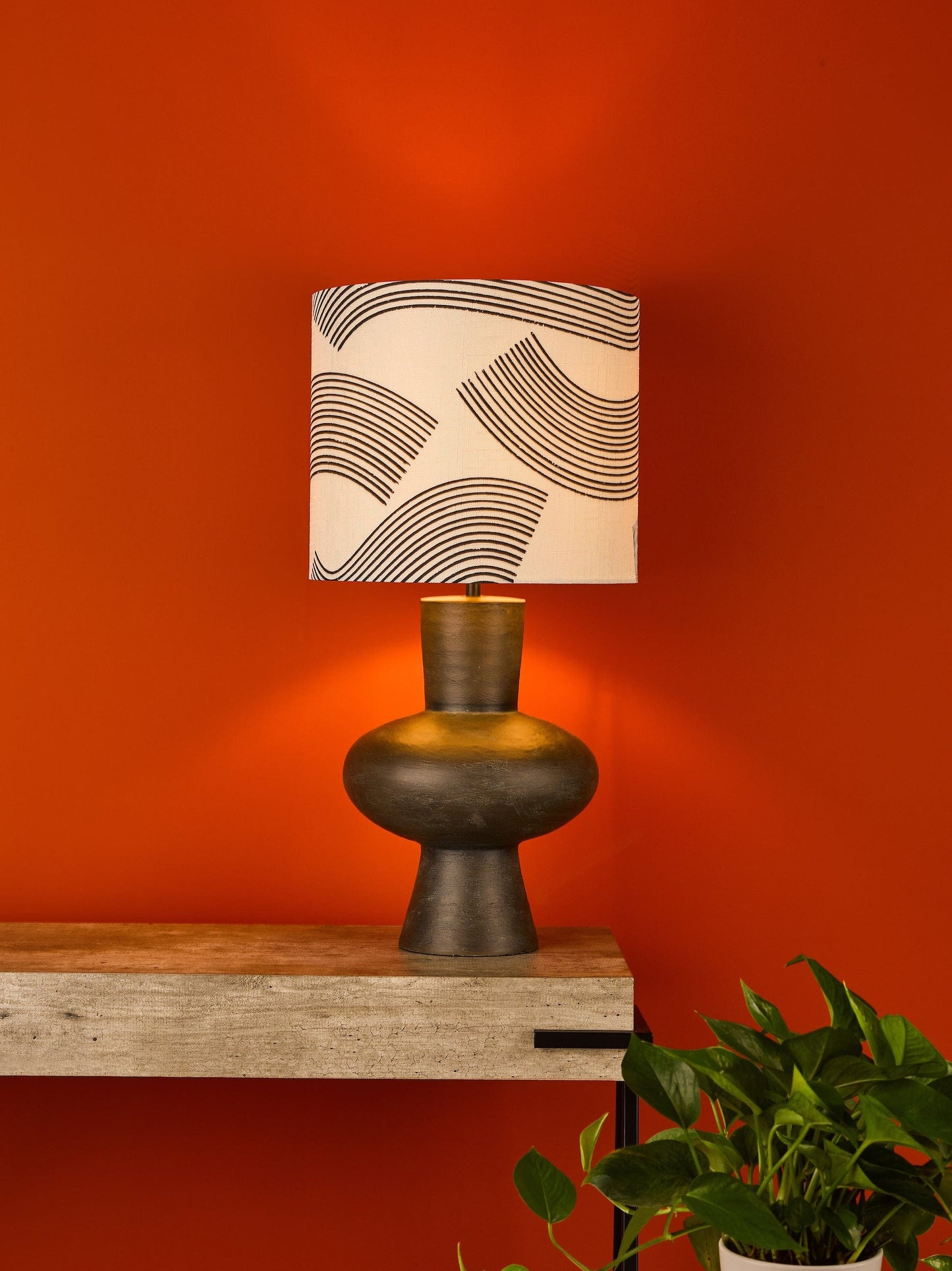dar lighting Miho Table Lamp Black/Bronze With Shade MIH4222