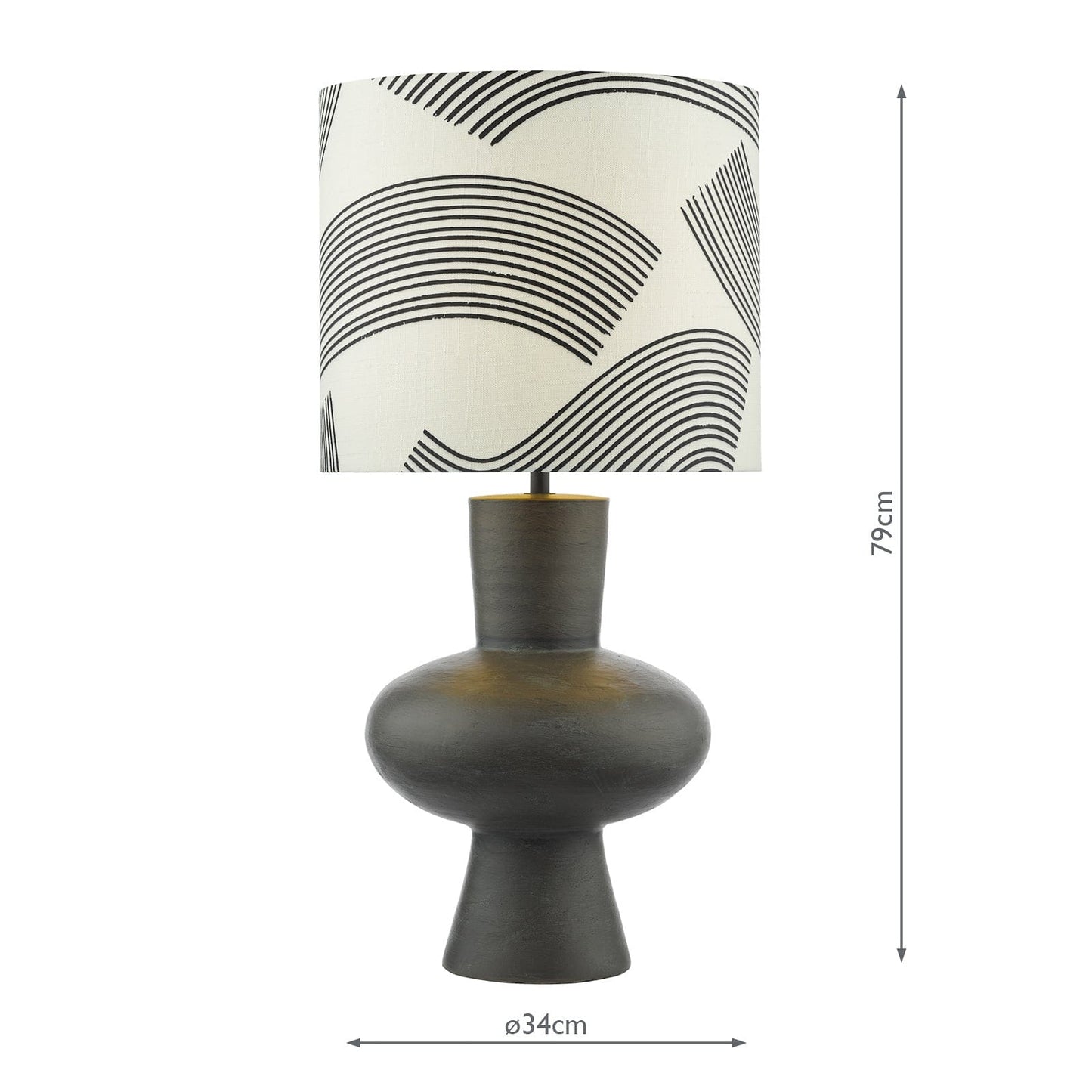 dar lighting Miho Table Lamp Black/Bronze With Shade MIH4222
